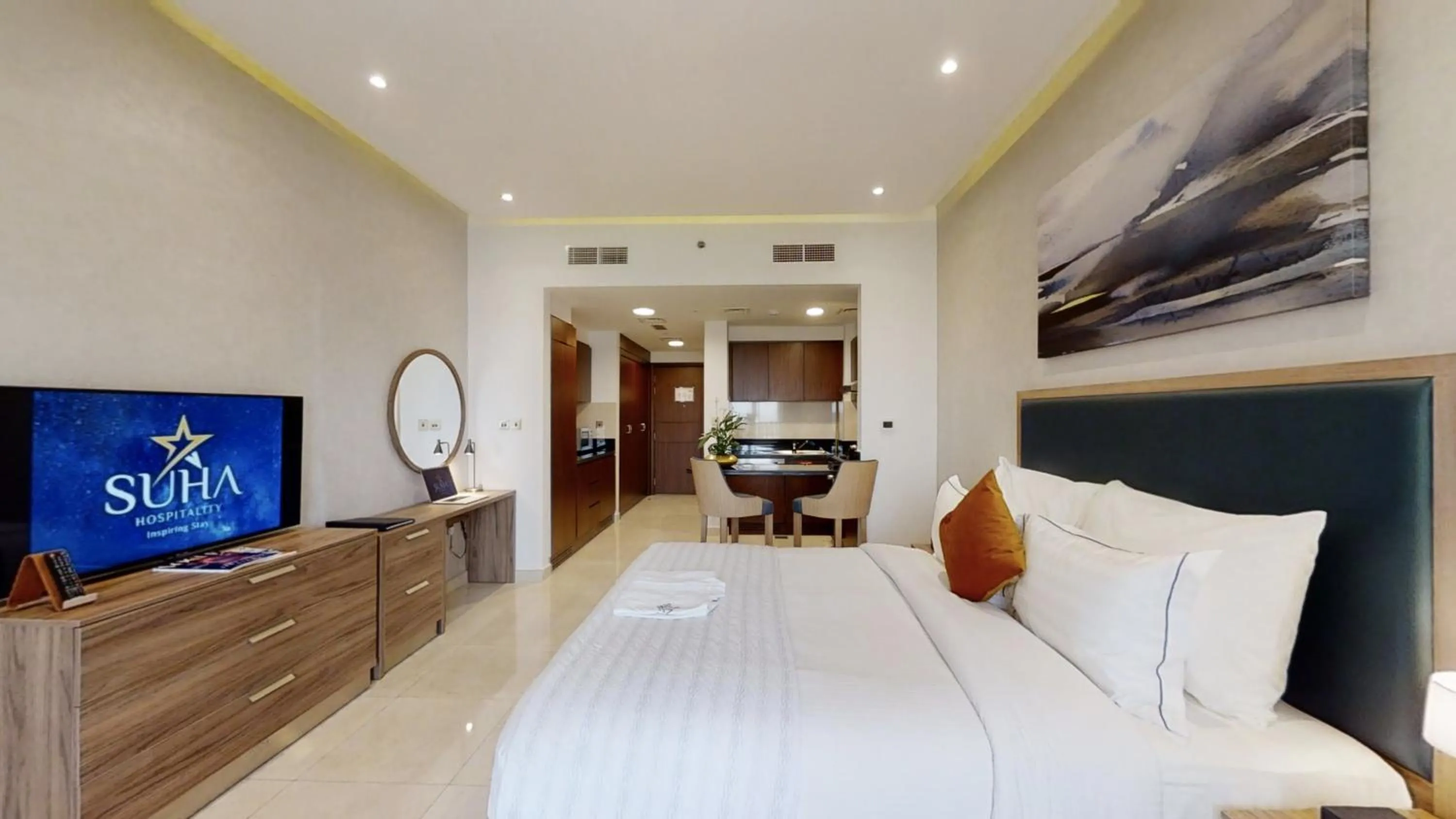 Photo of the whole room, Bed in SUHA Creek Hotel Apartment, Waterfront Jaddaf, Dubai