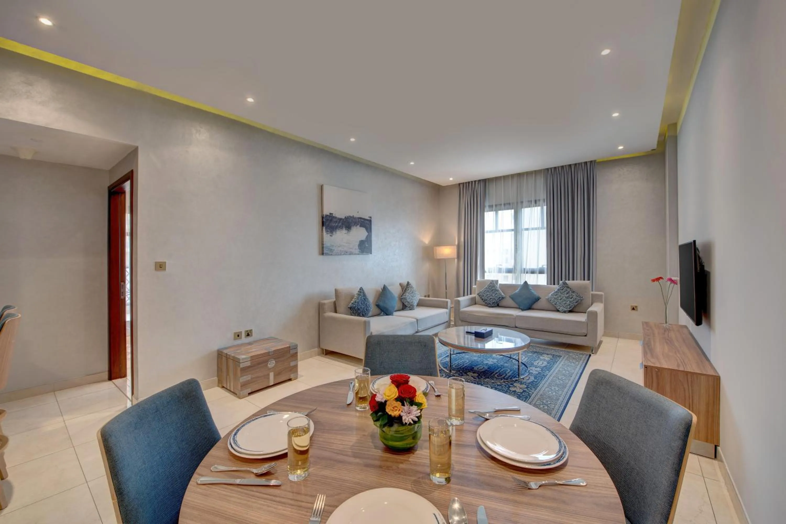 Living room in SUHA Creek Hotel Apartment, Waterfront Jaddaf, Dubai