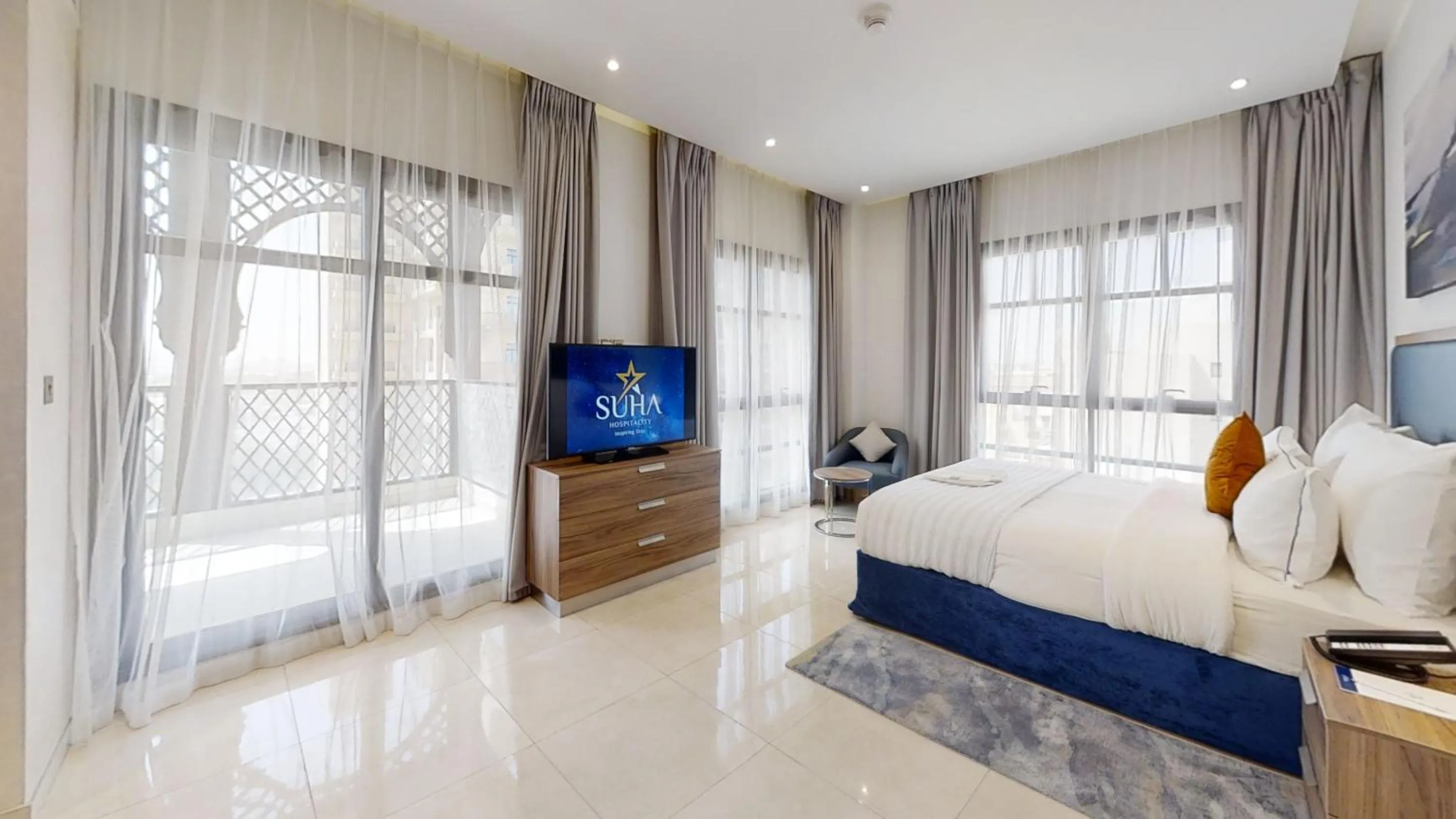 Bed in SUHA Creek Hotel Apartment, Waterfront Jaddaf, Dubai