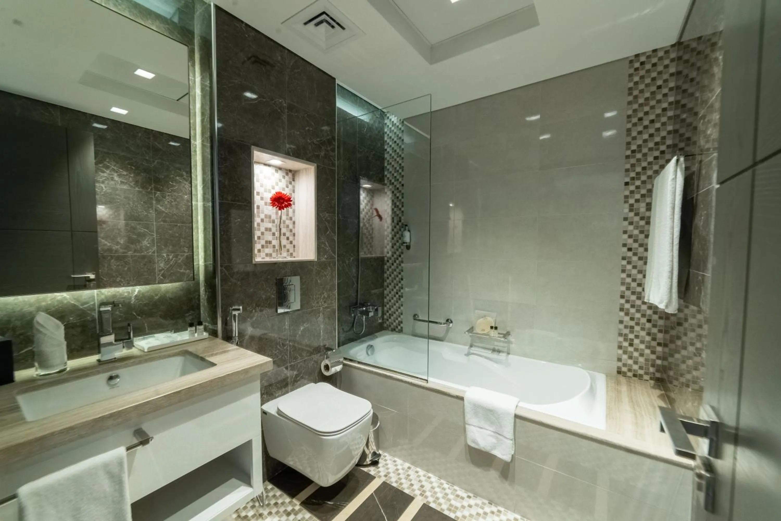 Bathroom in SUHA Mina Rashid Hotel Apartments