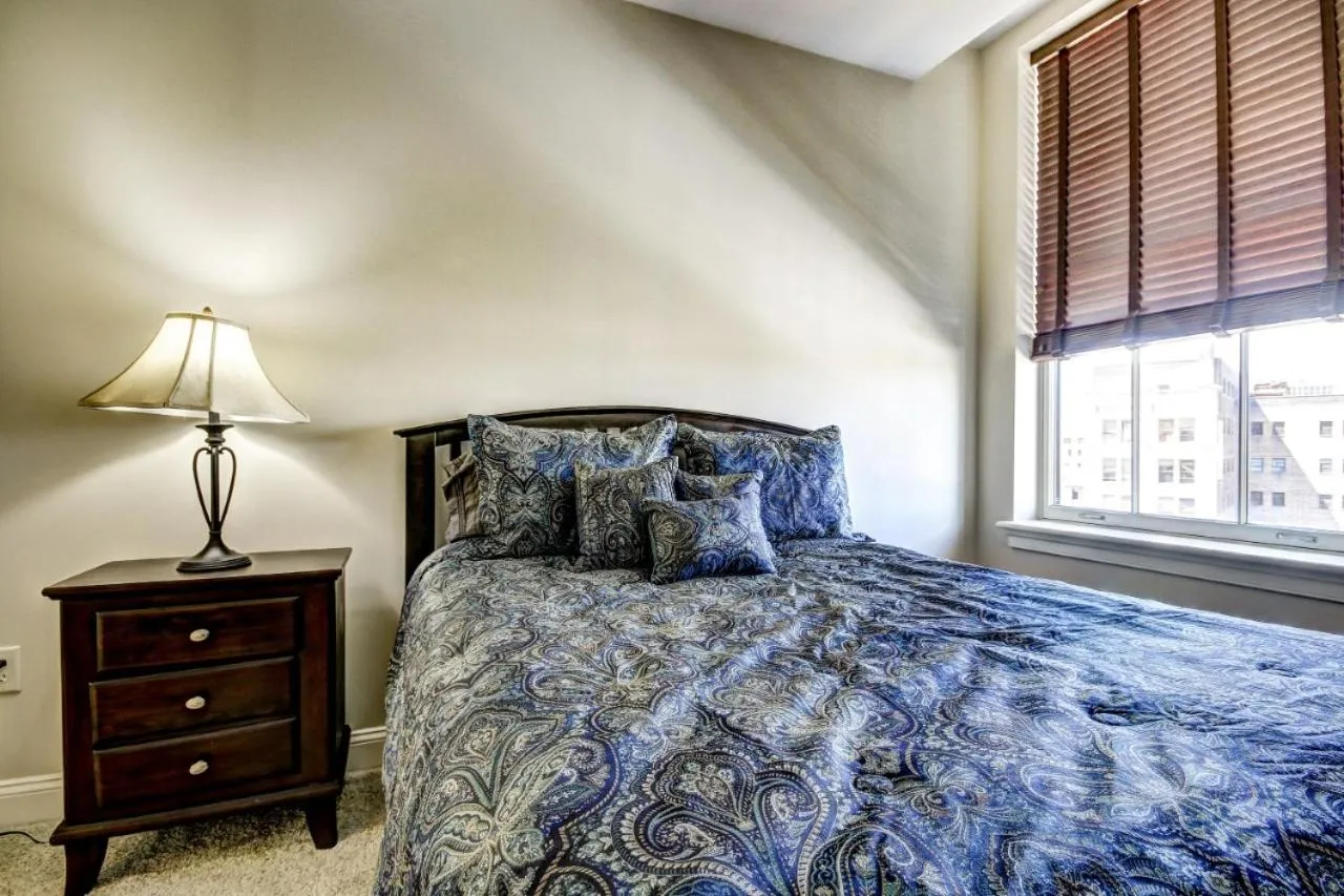 Bedroom, Bed in Harbor apartments Free indoor Parking