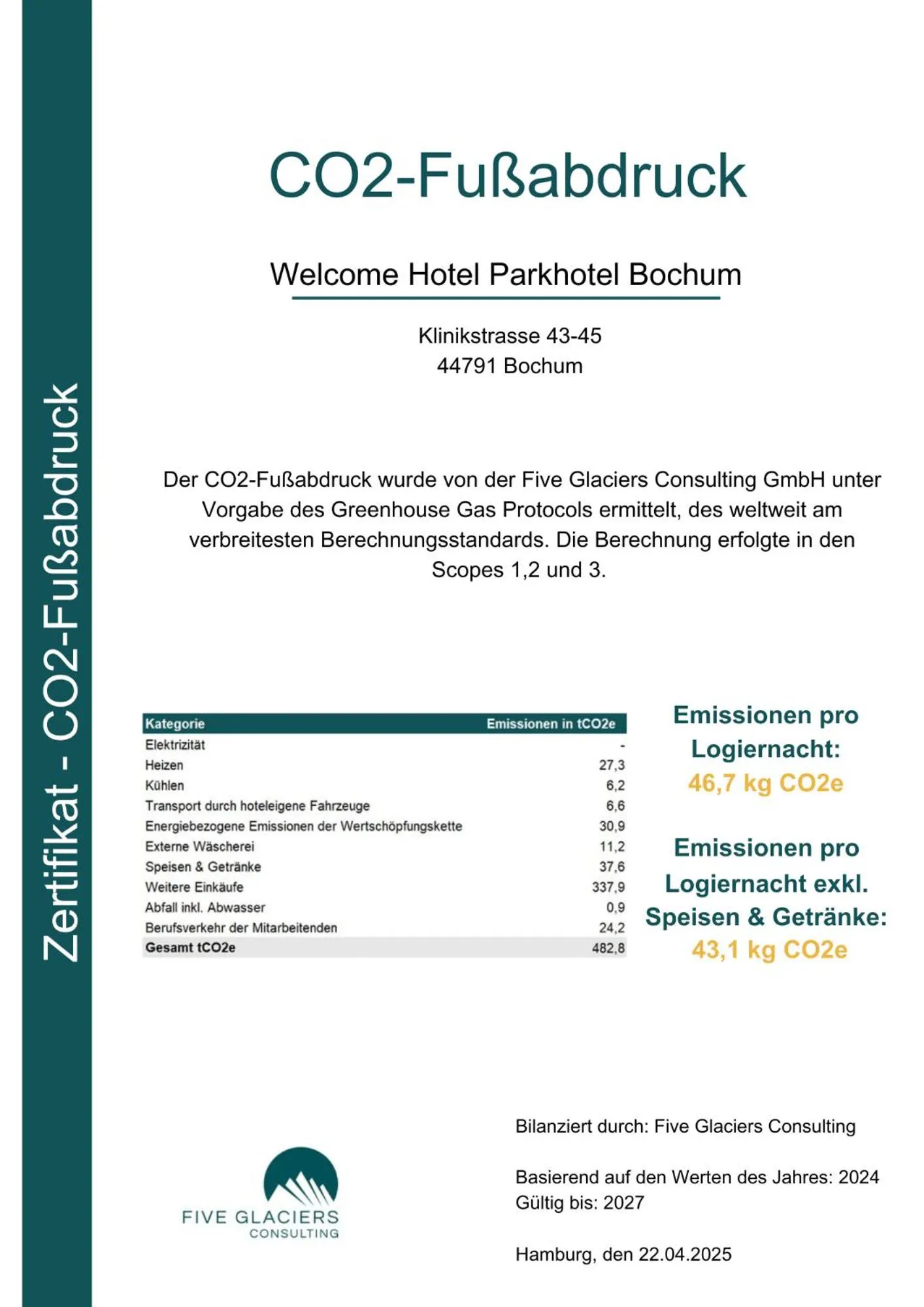 Logo/Certificate/Sign in Welcome Parkhotel Bochum
