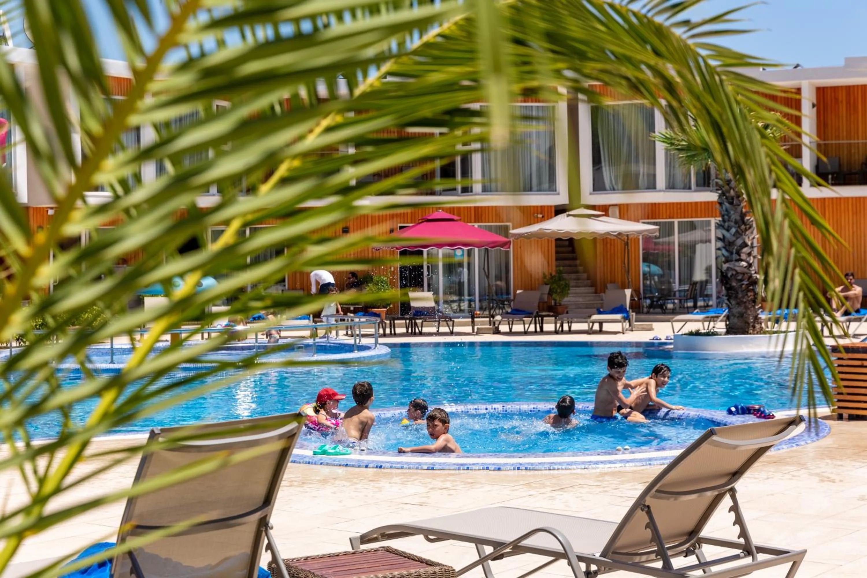 Pool view in Riva Hill Resort Lankaran