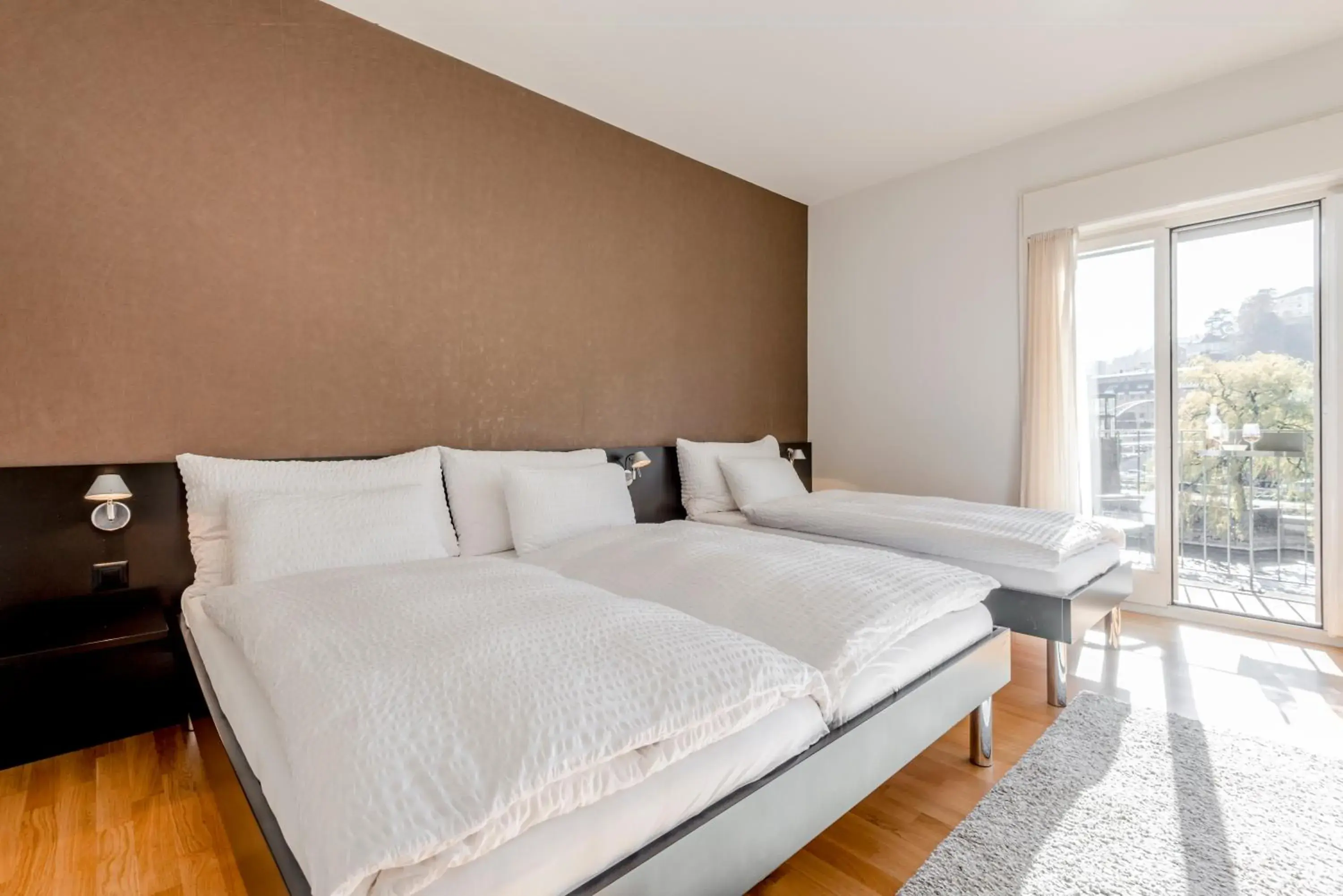 Triple Room with Balcony and River and Mountain View in Boutique Hotel KARL Triple Room with Balcony and River and Mountain View in Boutique Hotel KARL