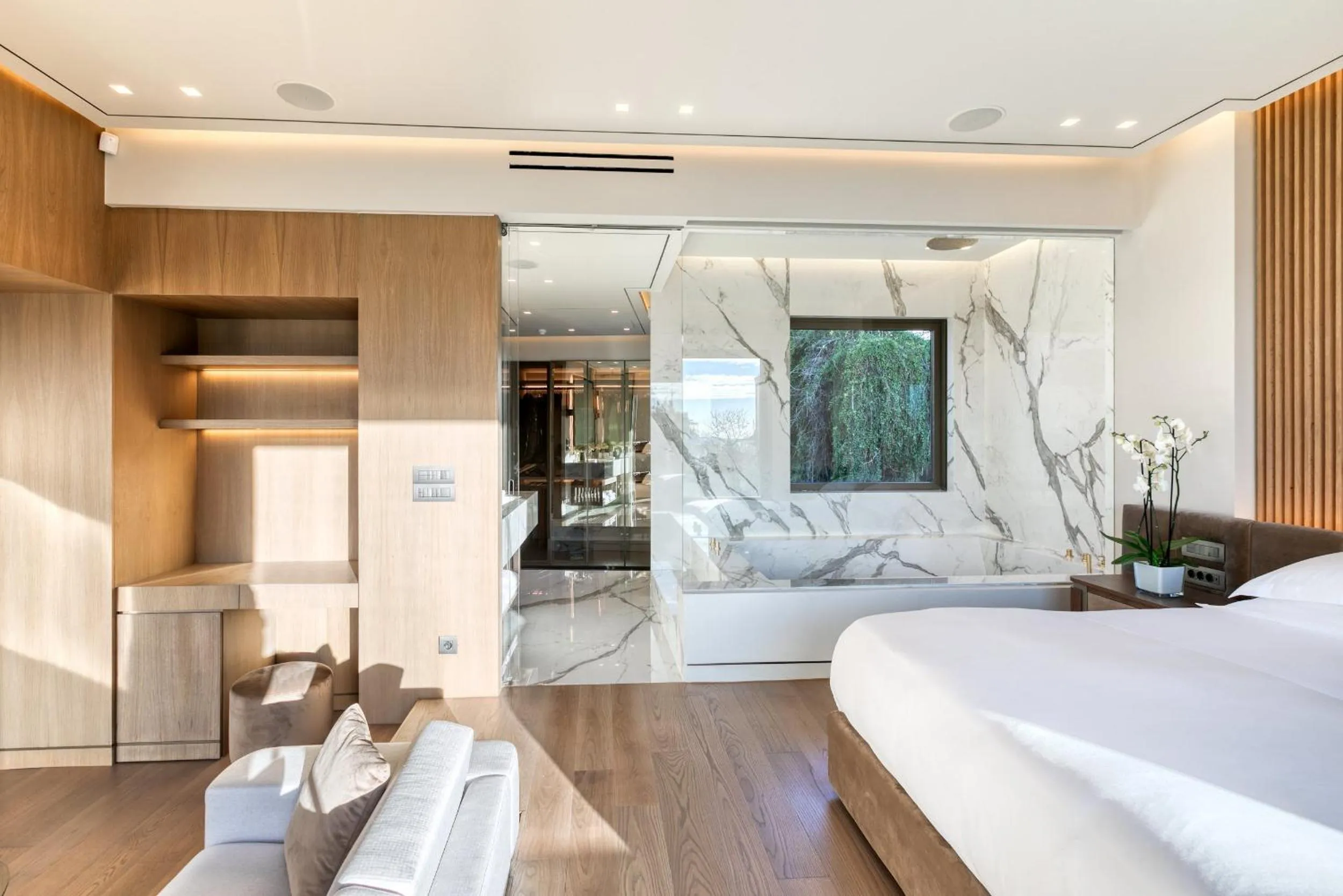 Bathroom, Bed in The One Acropolis