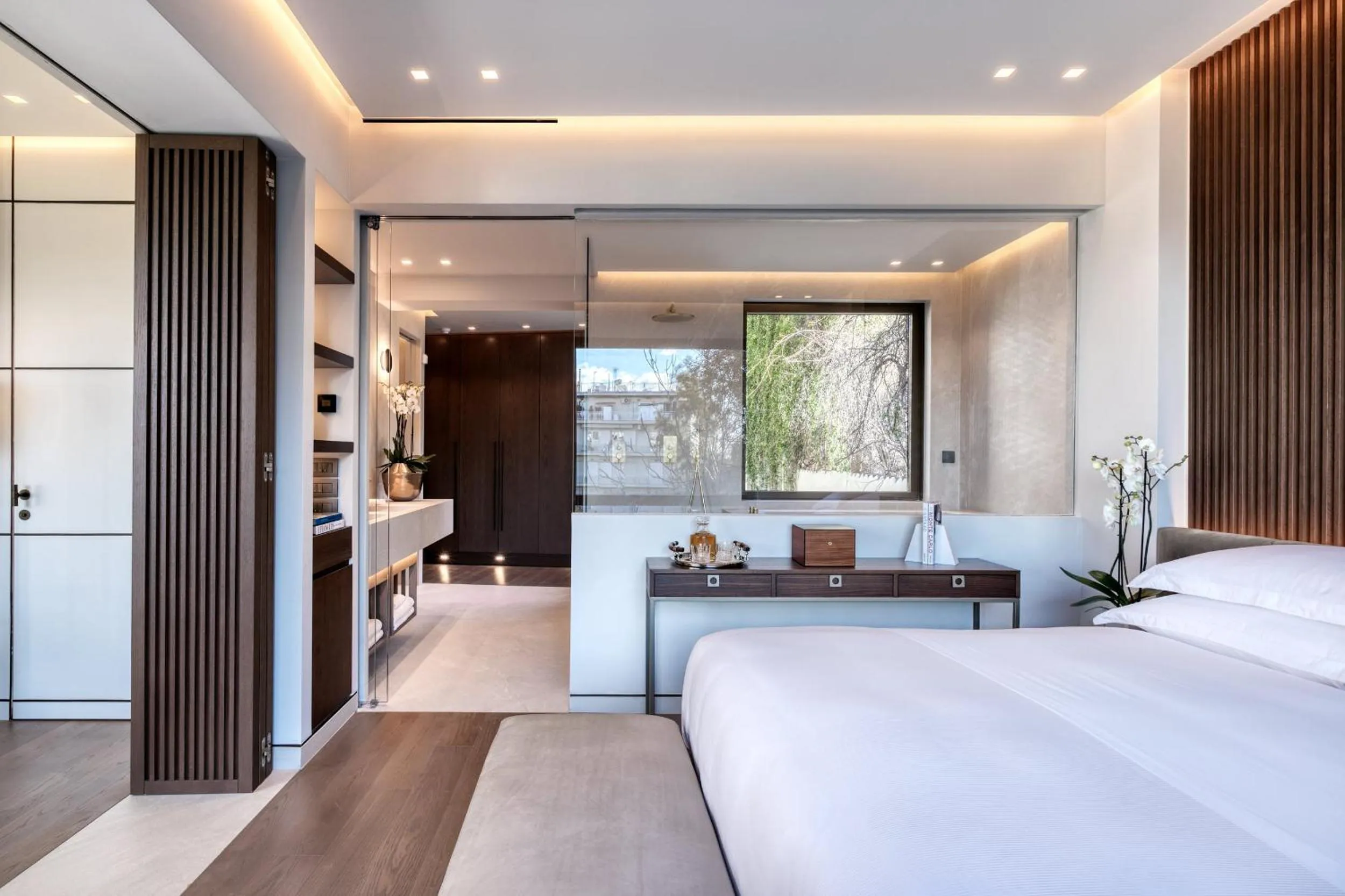 Bathroom, Bed in The One Acropolis