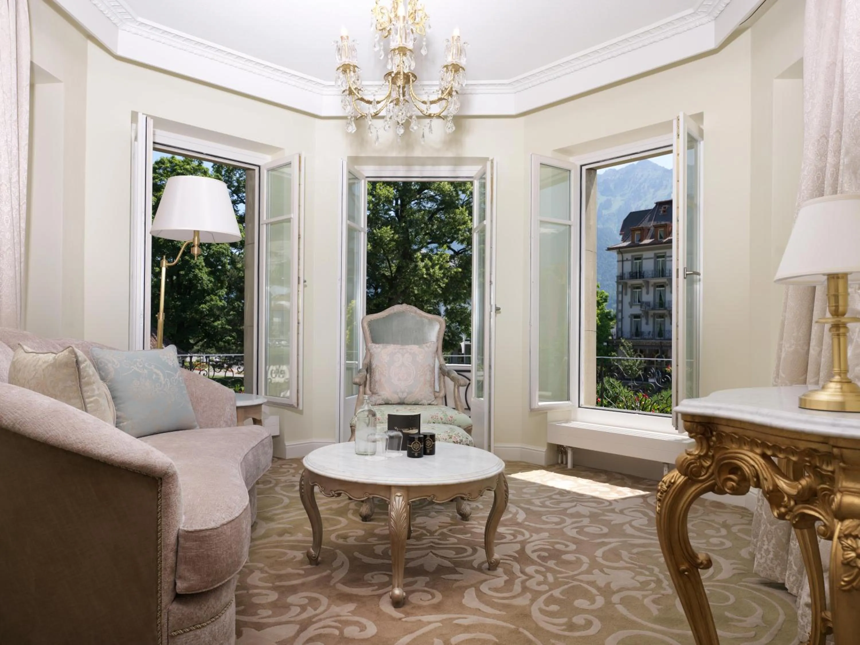 Seating area in Grand Hotel Beau Rivage Interlaken