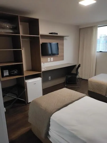 Bedroom, Bed in Hotel 7 Itajaí