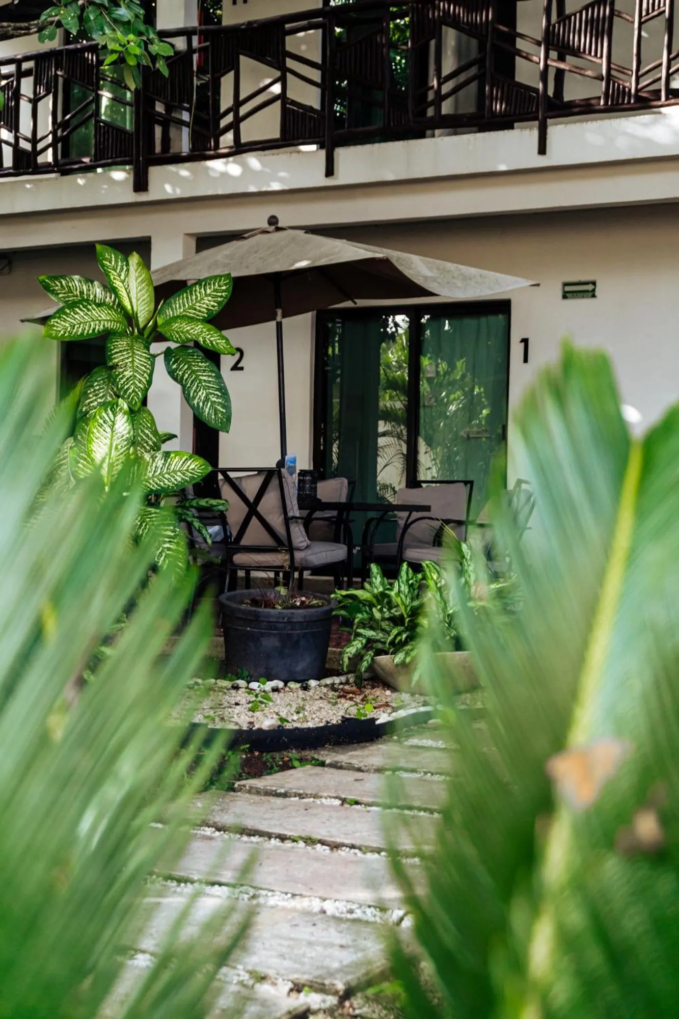 Patio in Hotel Brisas Bacalar