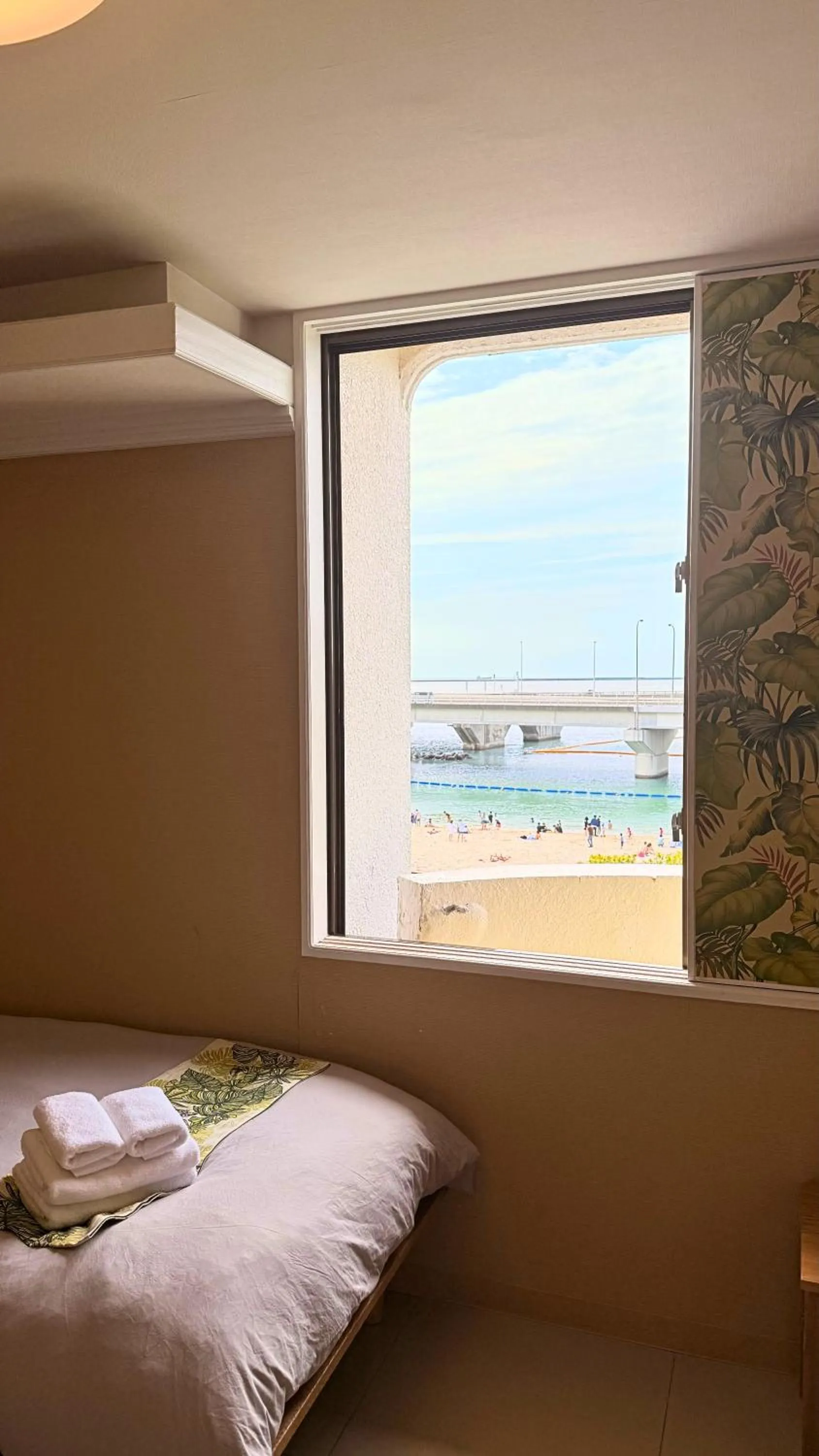 Bed in Hotel GALA Naha's only sandy beach front all rooms oceanview