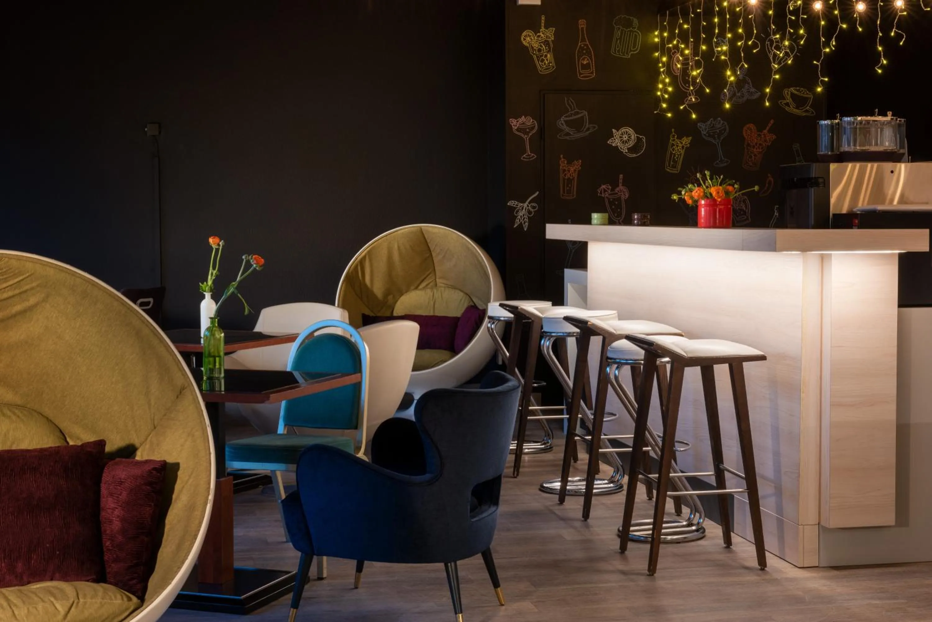 Seating area in greet Berlin Alexanderplatz