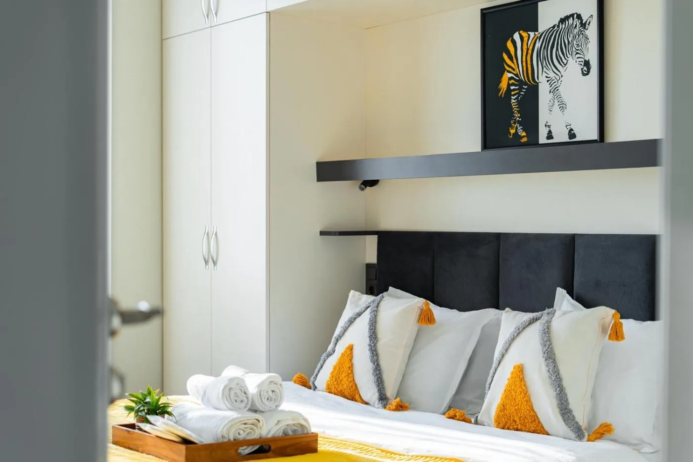 Bedroom, Bed in Apart-hotel on Koghbatsi 16