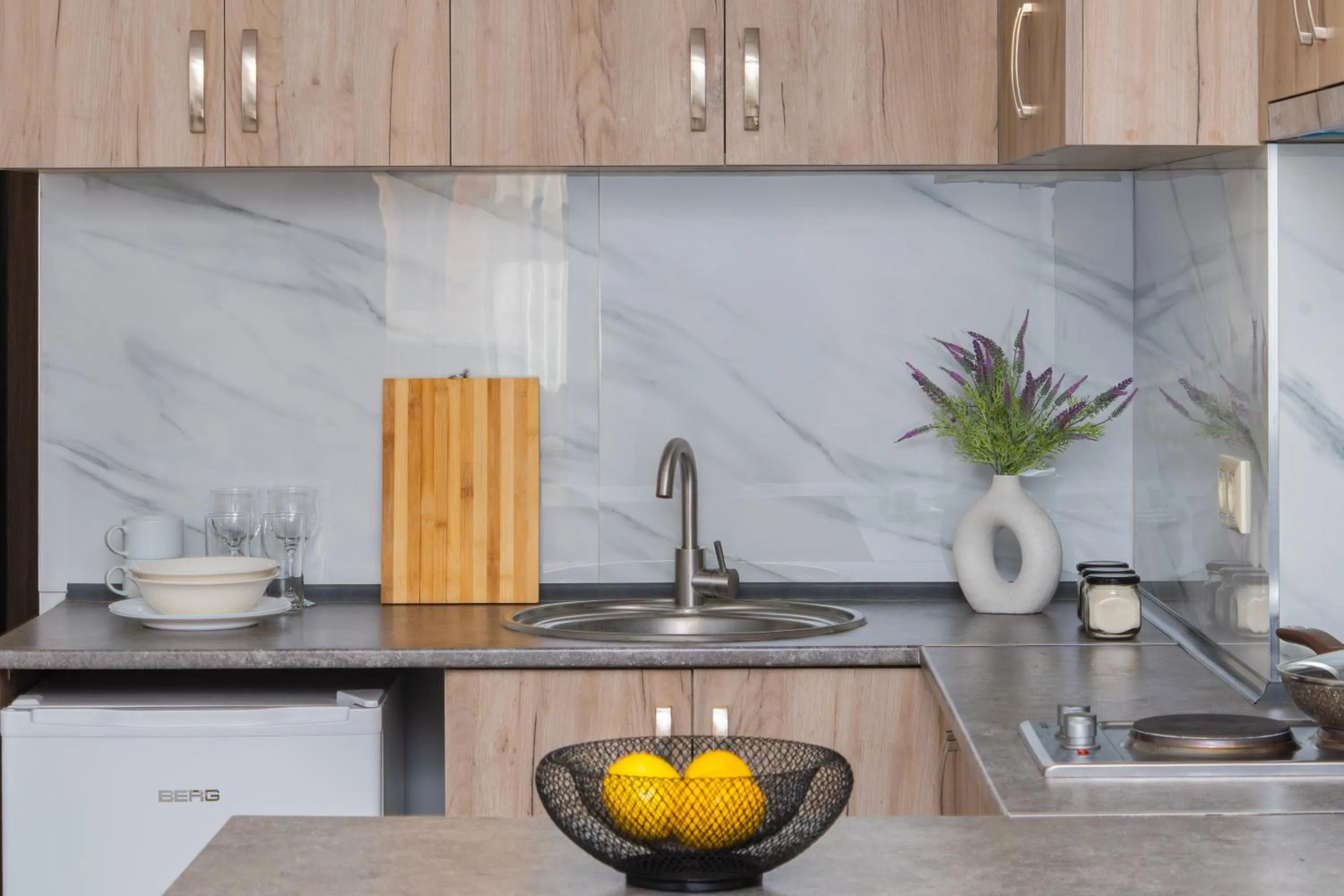 Kitchen or kitchenette in Apart-hotel on Koghbatsi 16