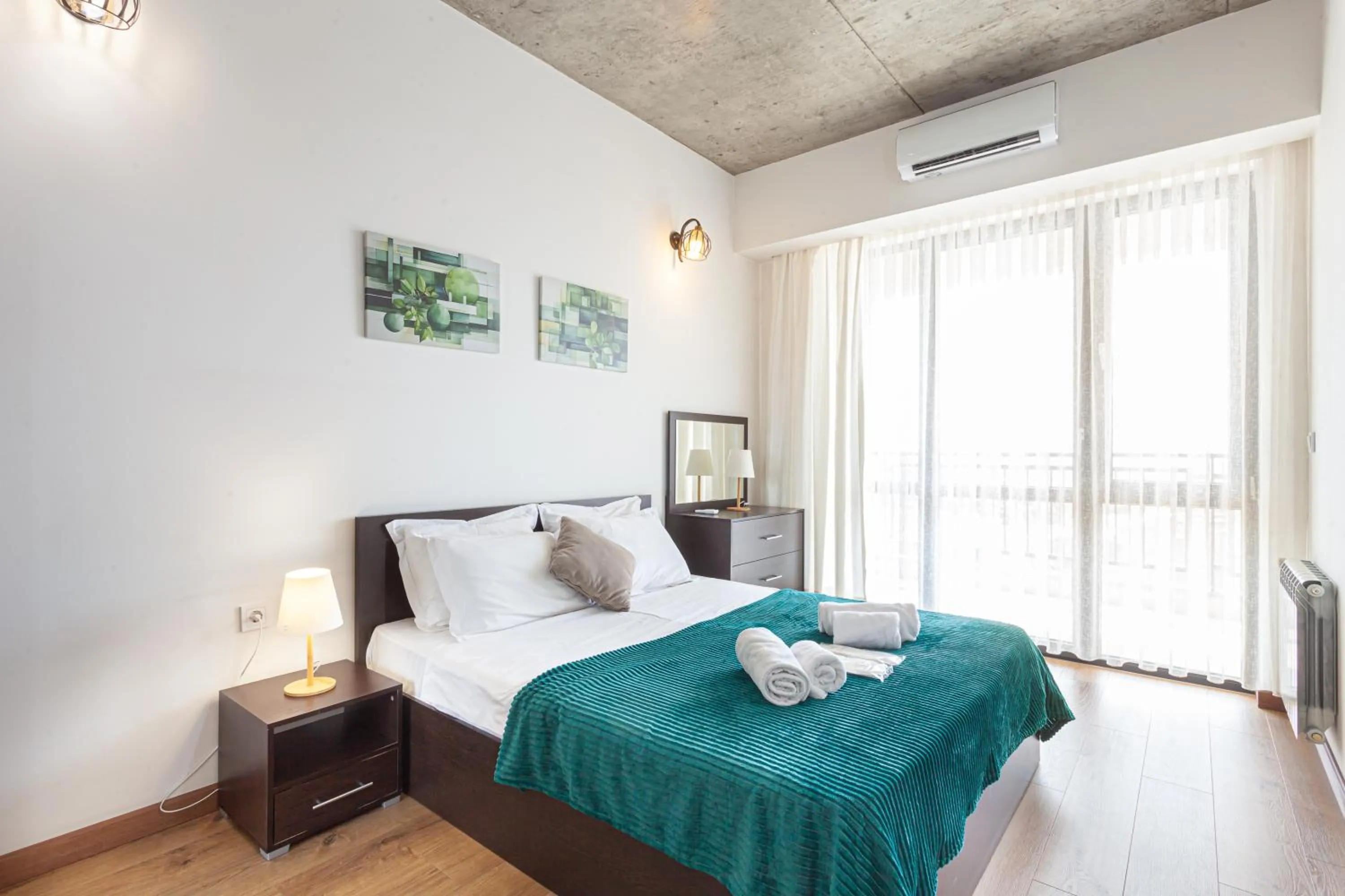 Bedroom, Bed in Apart-hotel on Koghbatsi 16