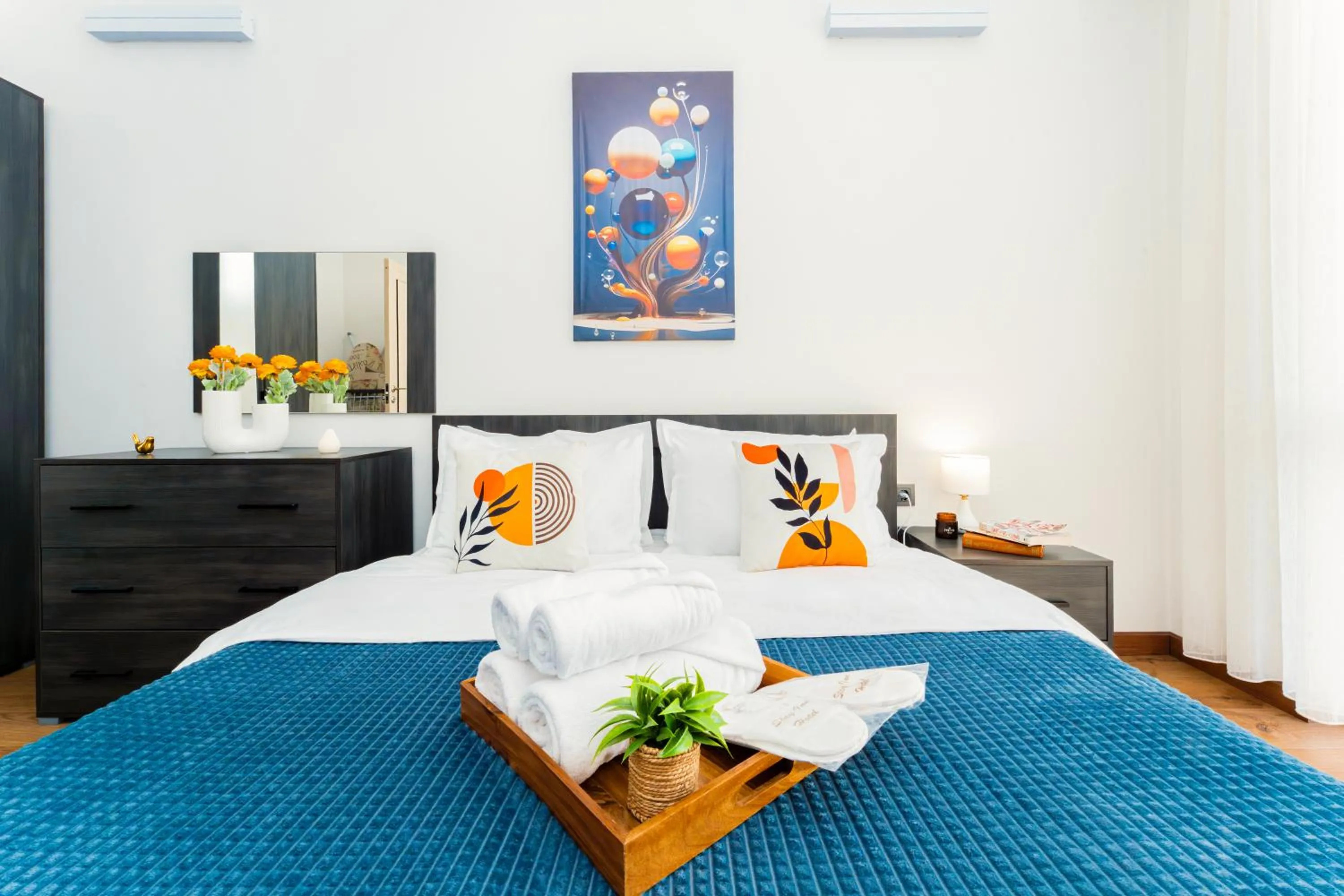 Bedroom, Bed in Apart-hotel on Koghbatsi 16