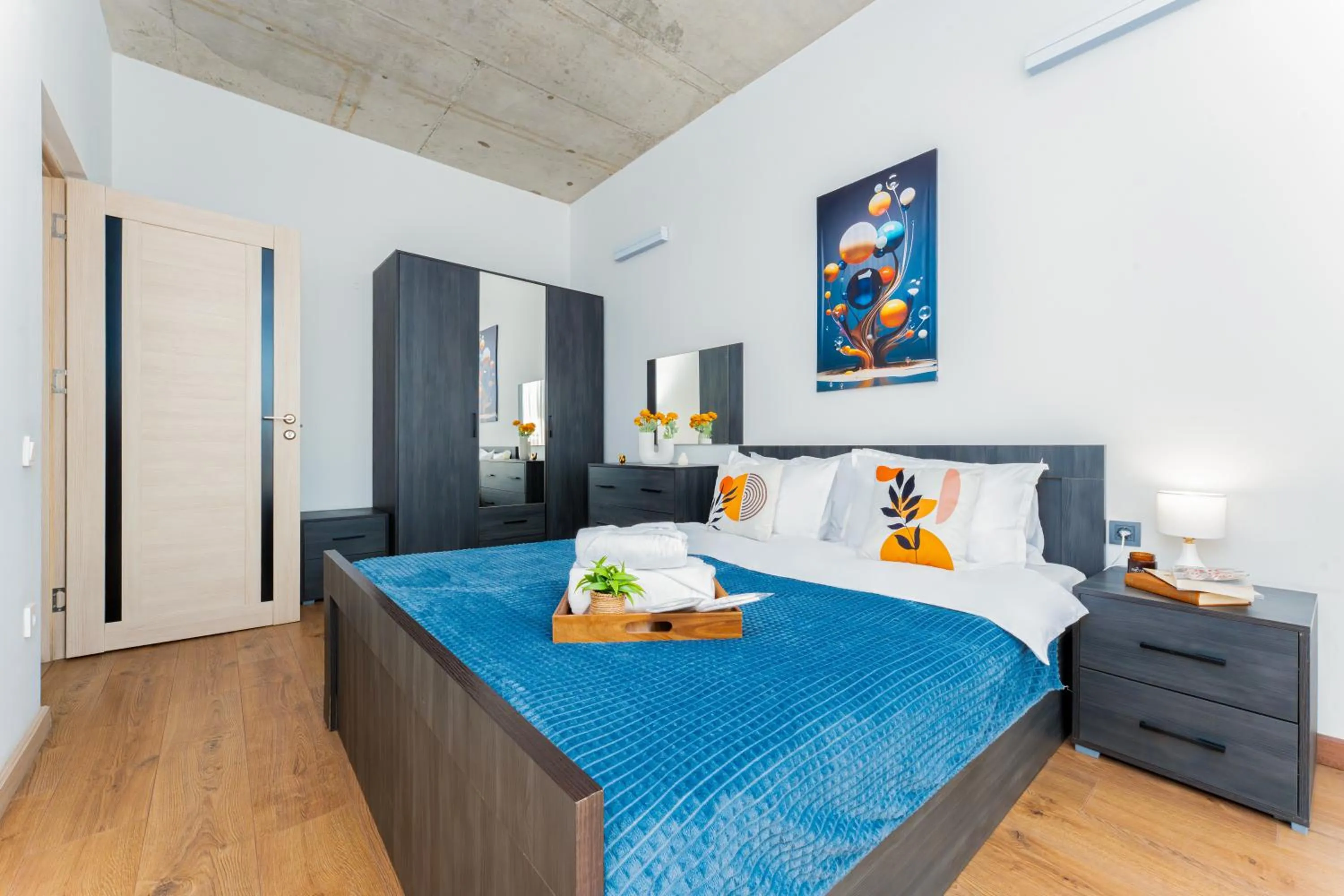 Bedroom, Bed in Apart-hotel on Koghbatsi 16