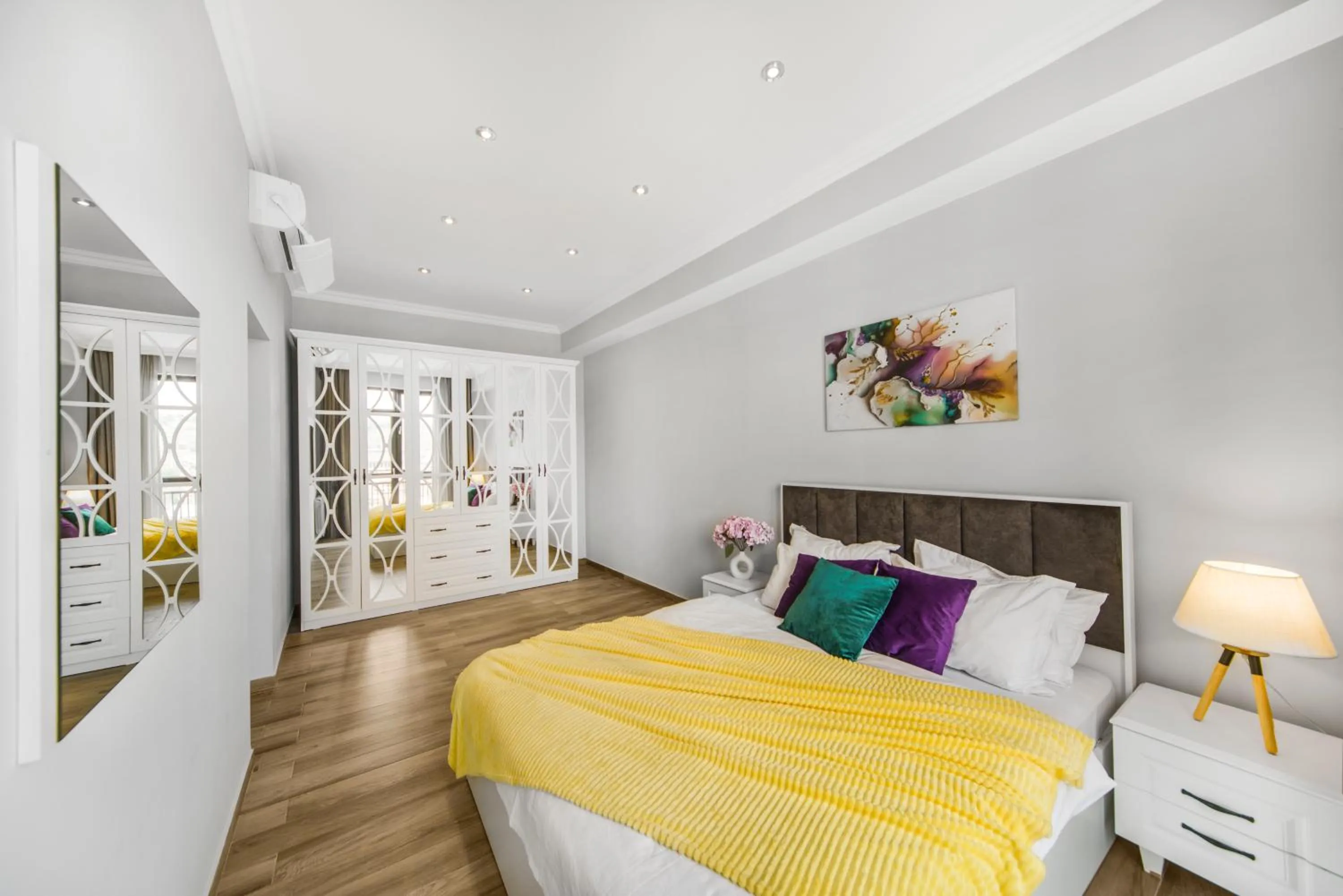 Bedroom, Bed in Apart-hotel on Koghbatsi 16