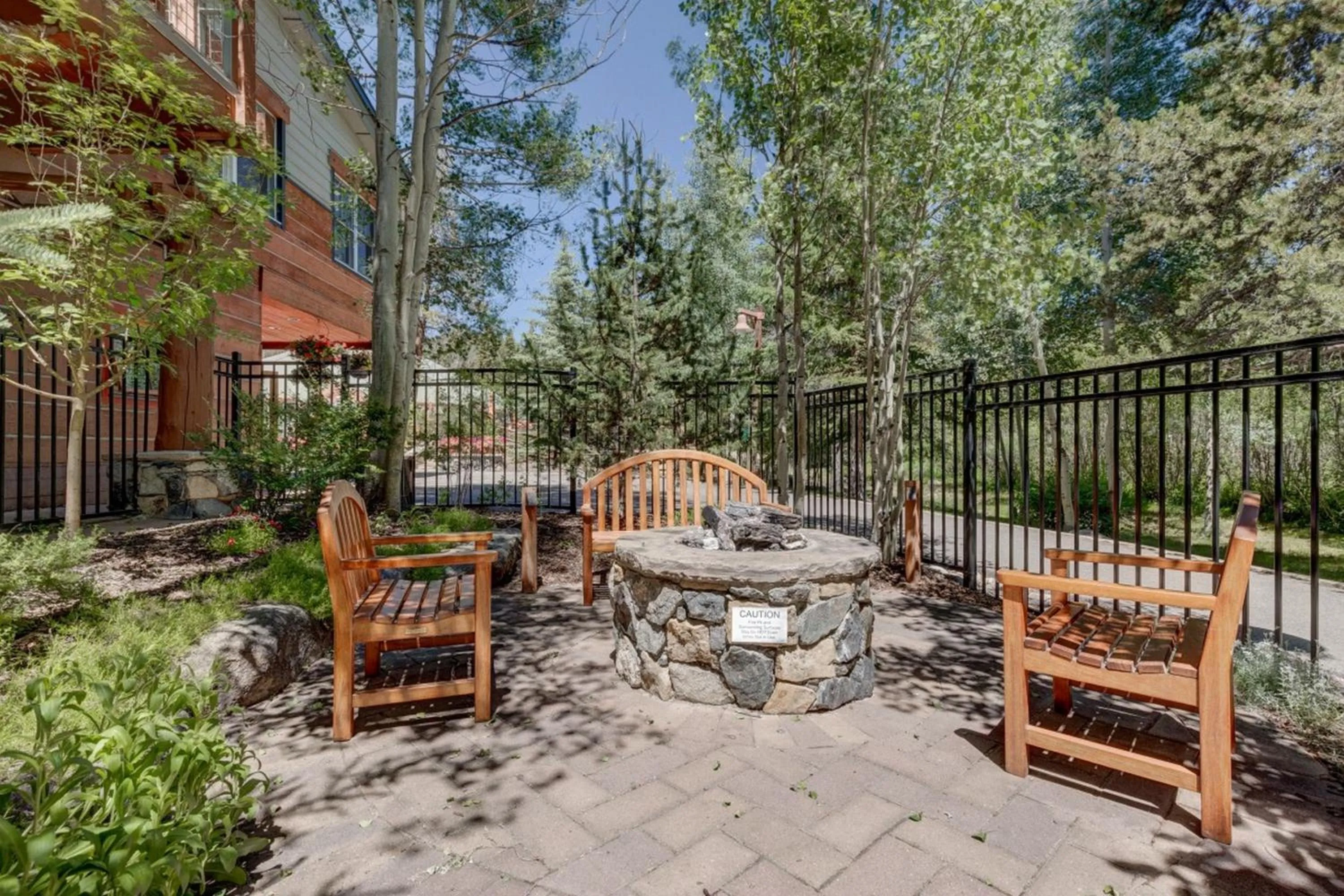 Patio in Jackpine Lodge by Summit County Mountain Retreats