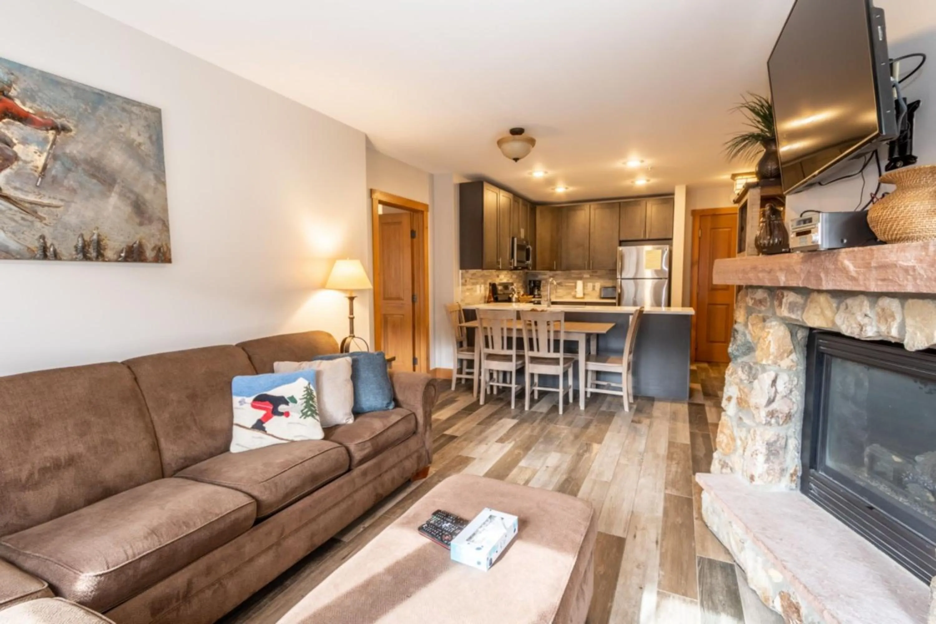 Living room in Expedition Station by Summit County Mountain Retreats