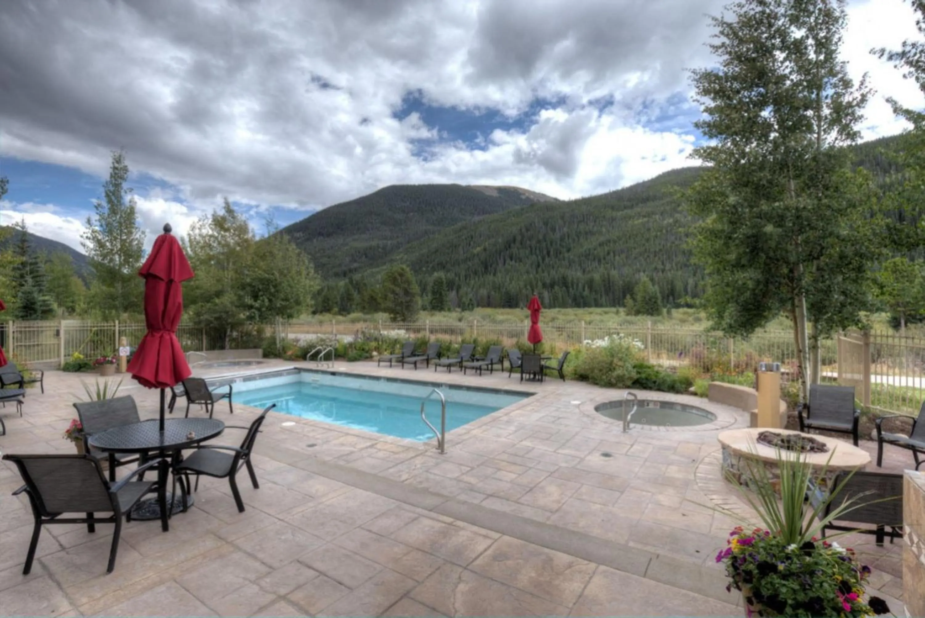 Swimming pool in Red Hawk Townhomes by Summit County Mountain Retreats