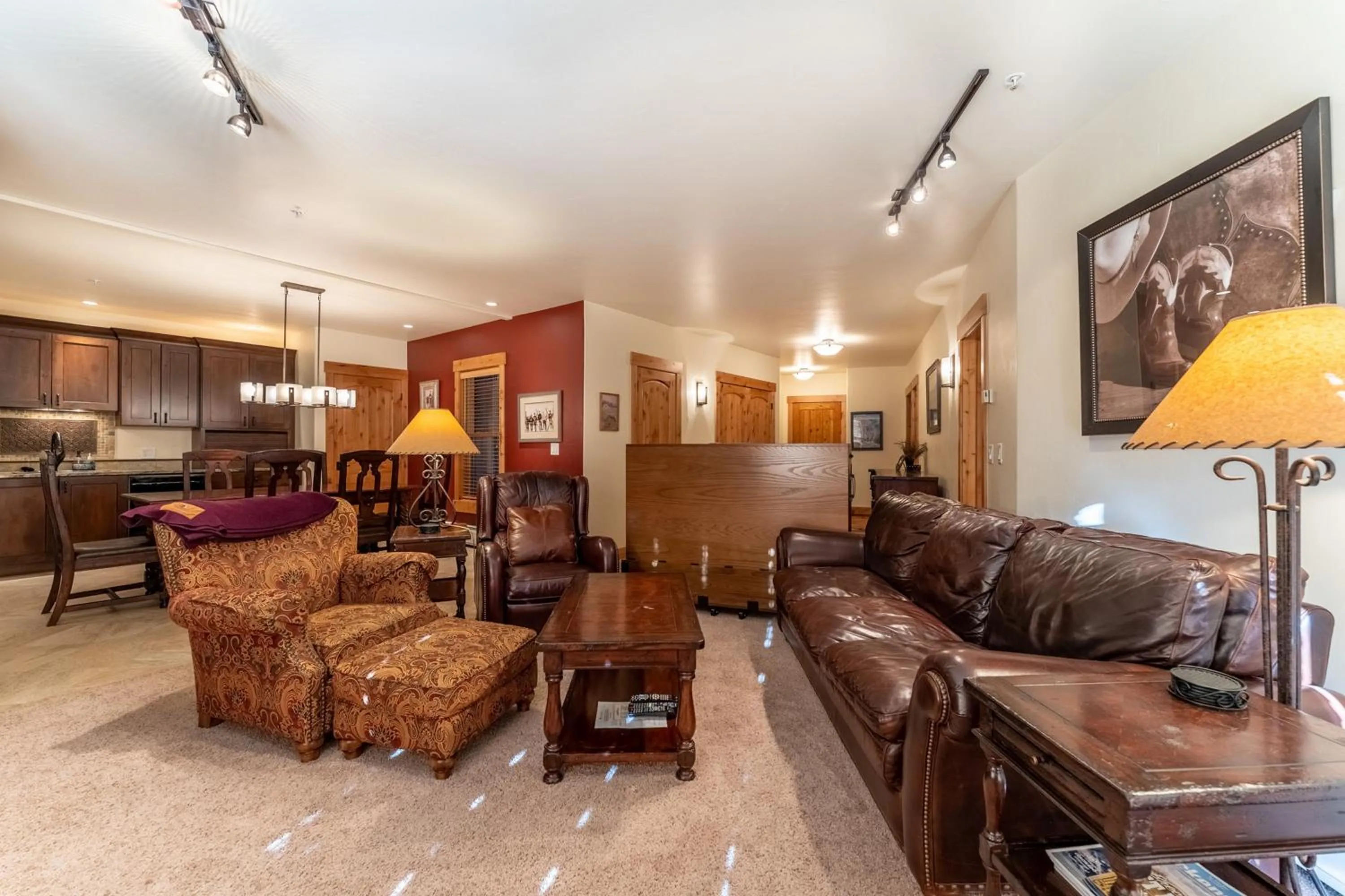 Living room in Tenderfoot Lodge by Summit County Mountain Retreats