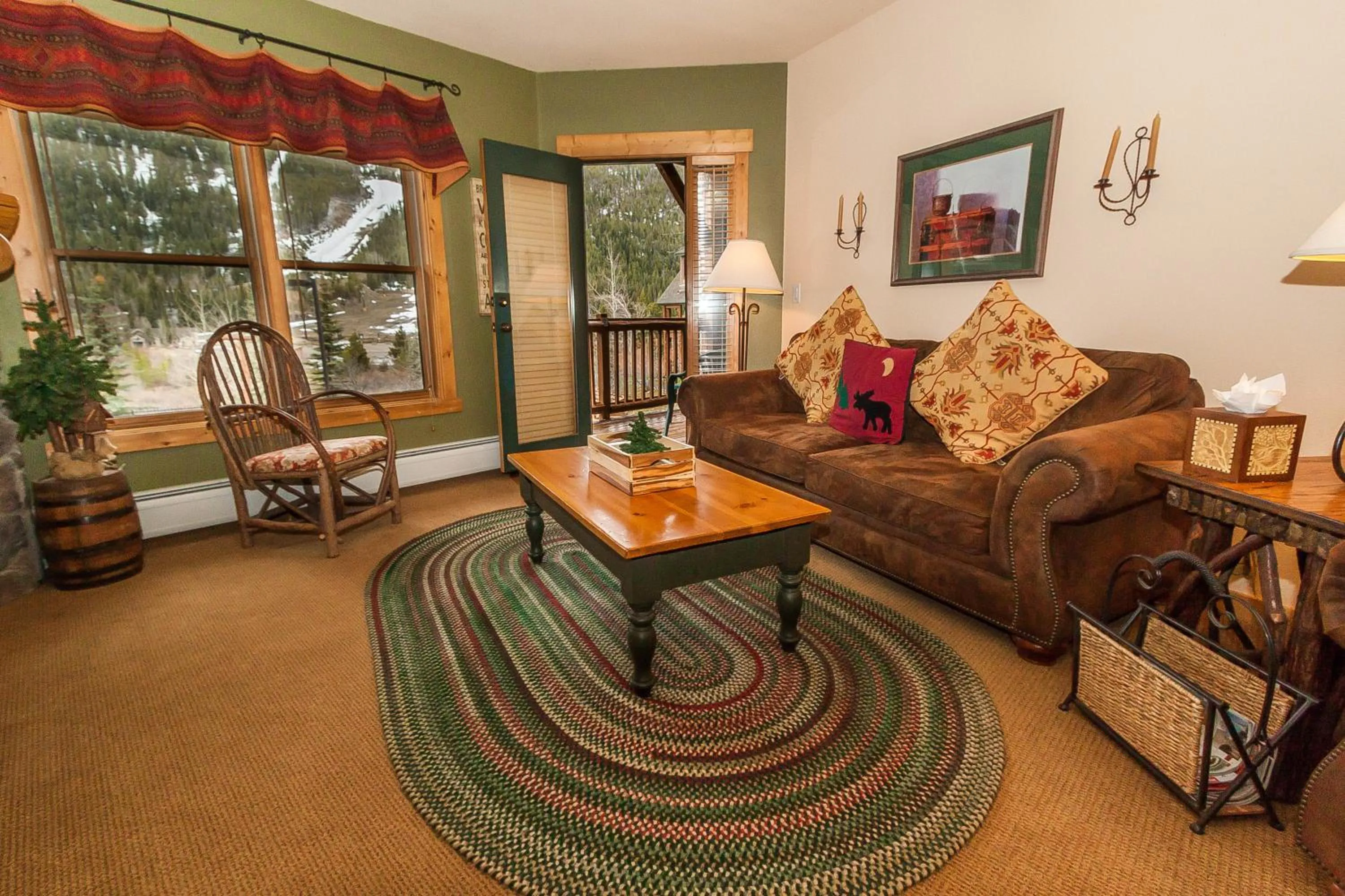Living room in Tenderfoot Lodge by Summit County Mountain Retreats