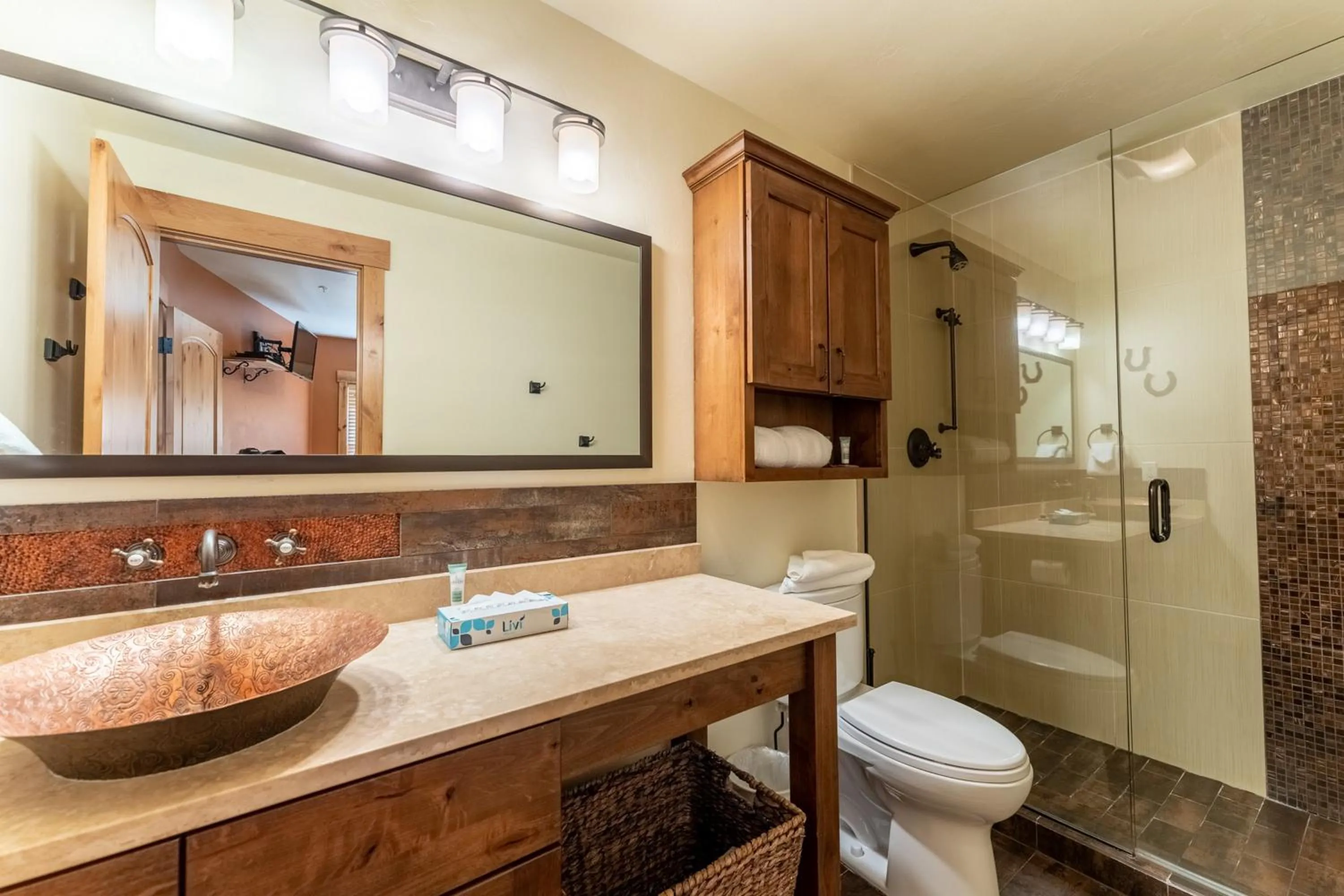 Bathroom in Tenderfoot Lodge by Summit County Mountain Retreats