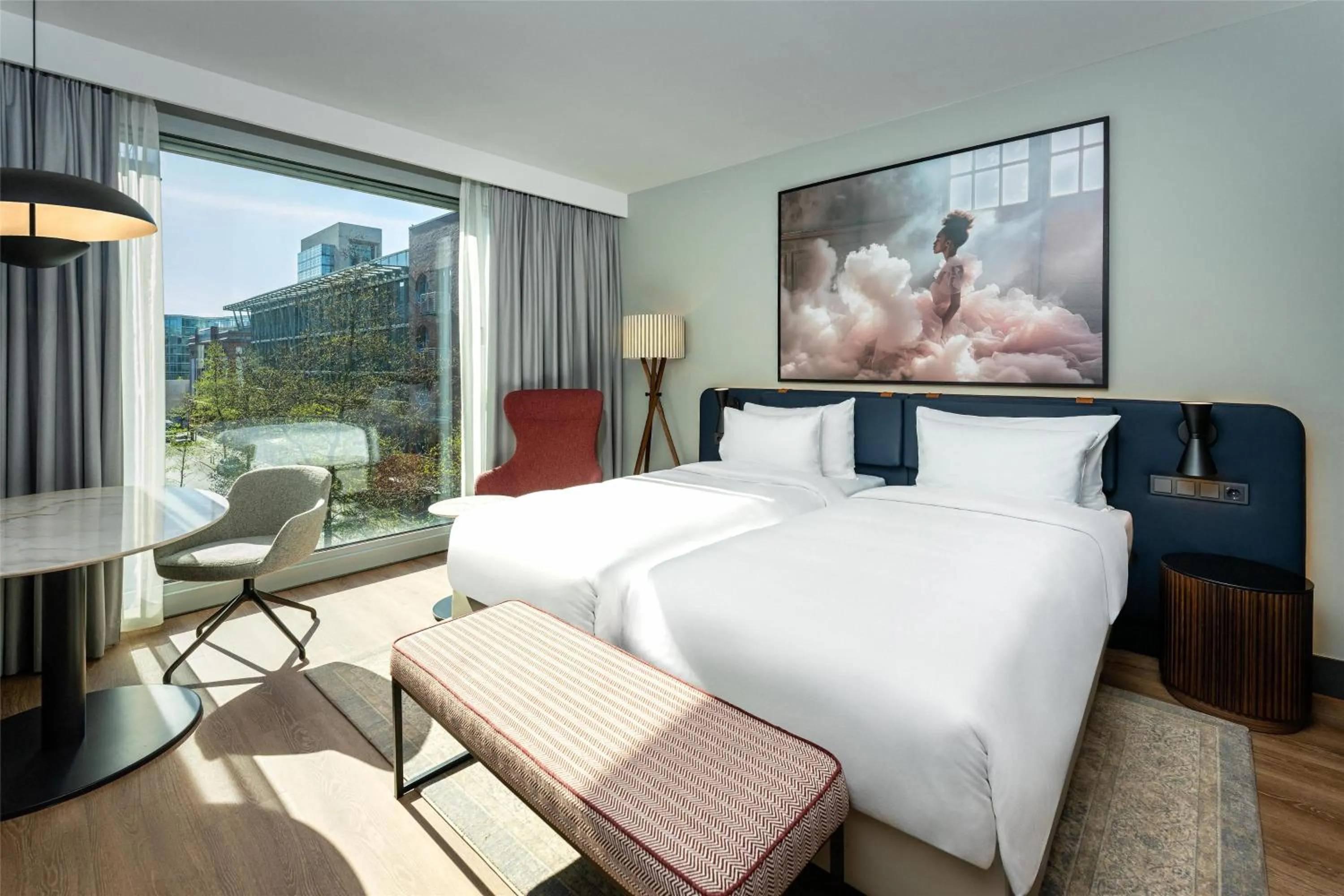 Bedroom, Bed in Radisson Blu Media Harbour Hotel, Düsseldorf