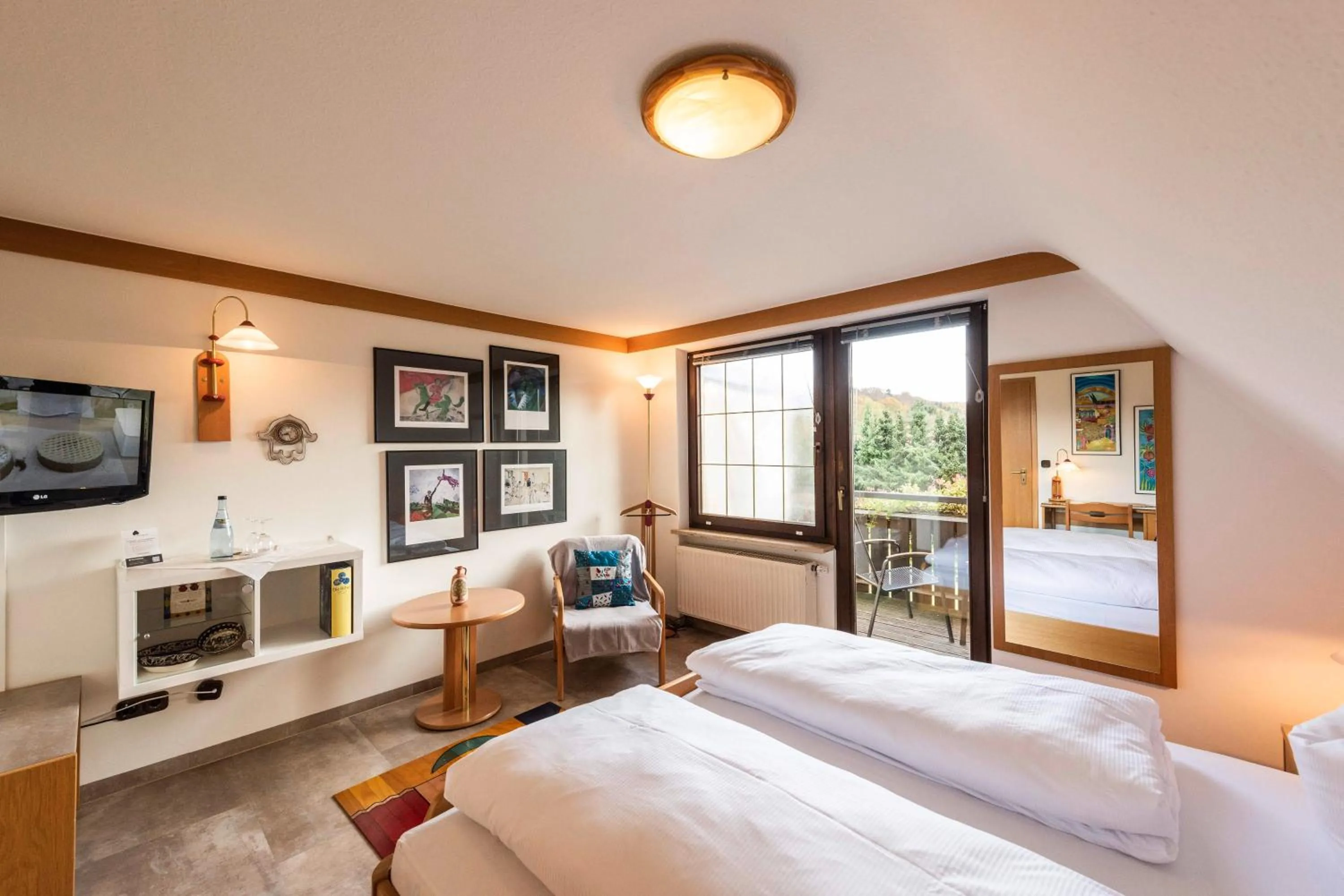 Photo of the whole room, Bed in Hotel Lindenhof Hubmersberg