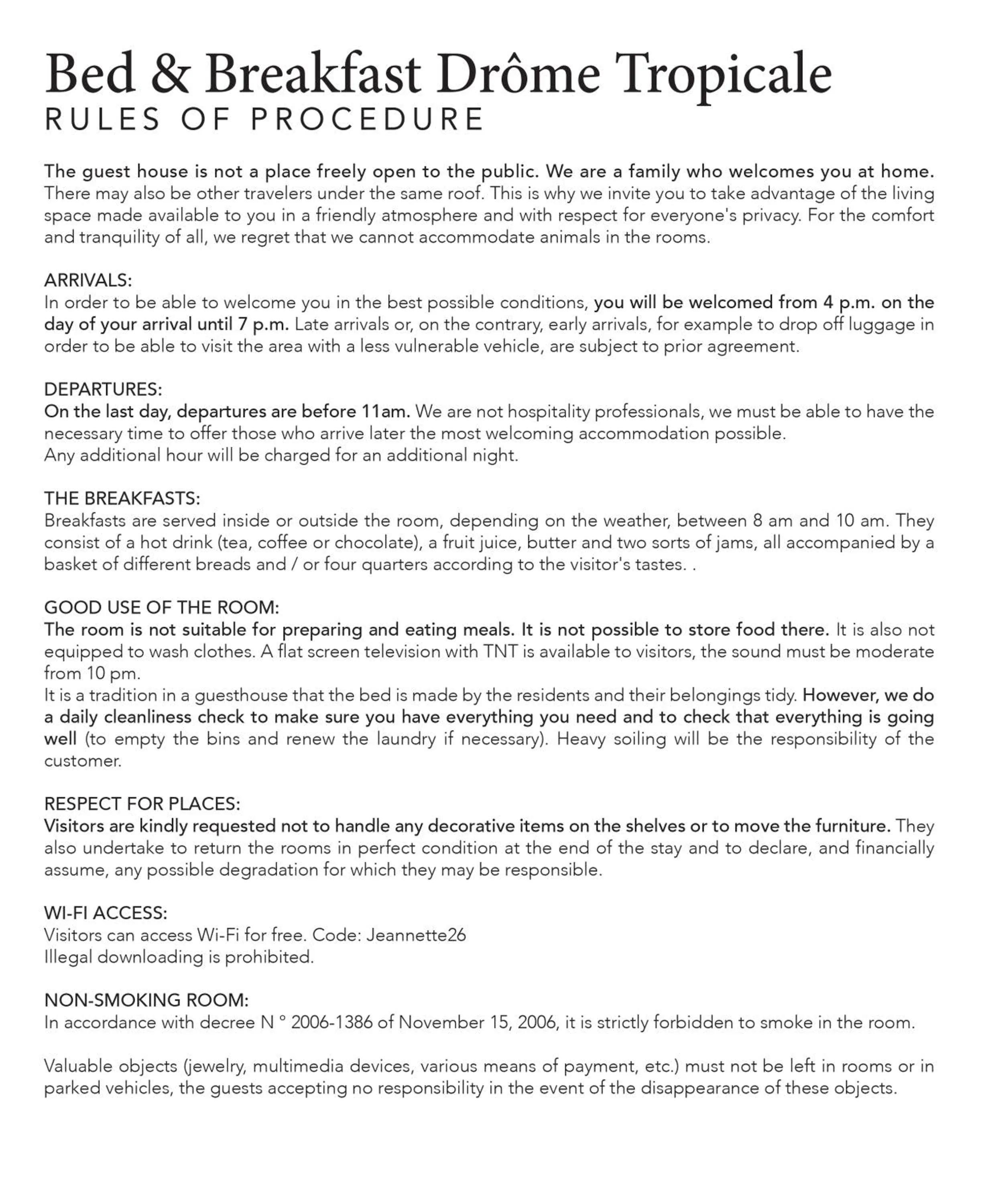 Chambre en Drôme Tropicale