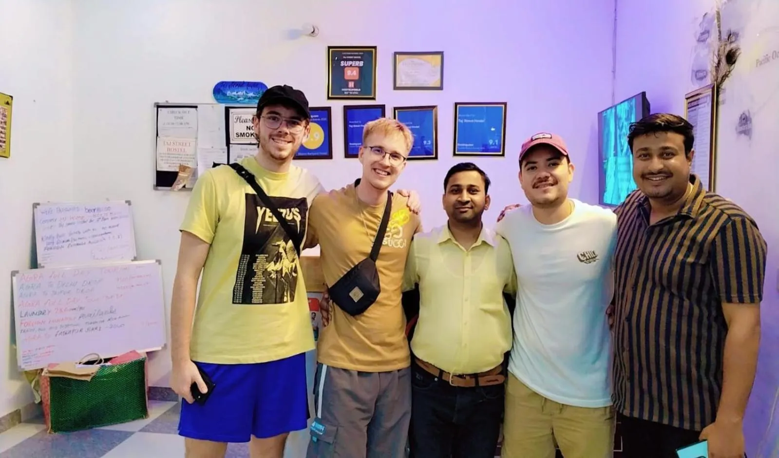 group of guests in Taj Street Hostel