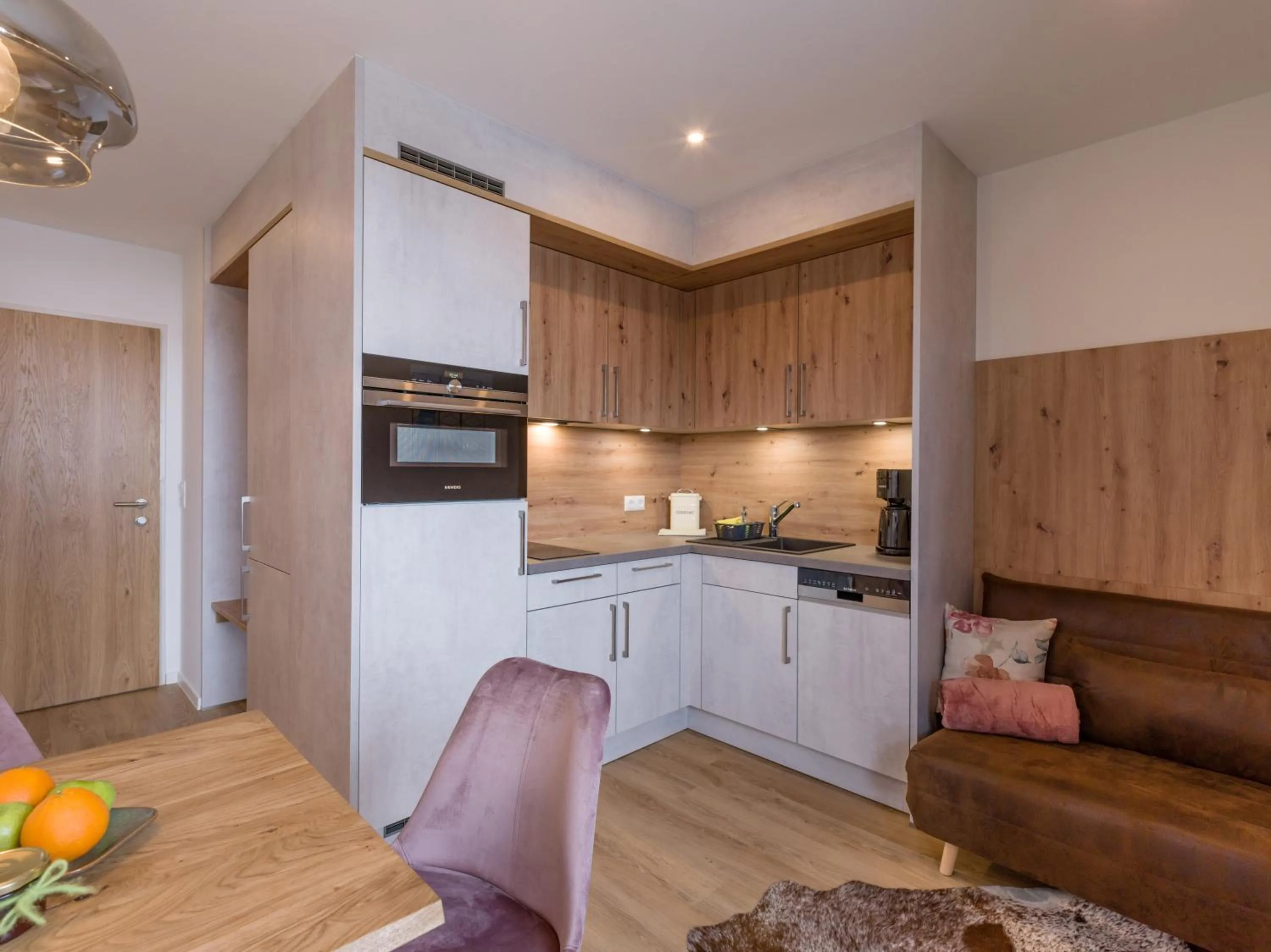 Kitchen or kitchenette in Aparthotel Brandauerhof