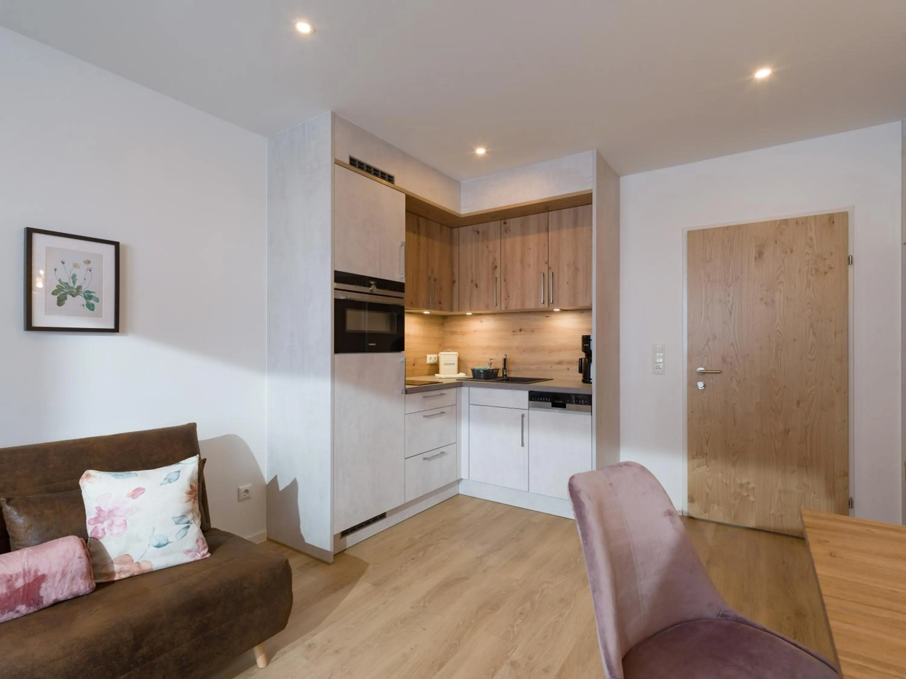 Kitchen or kitchenette in Aparthotel Brandauerhof