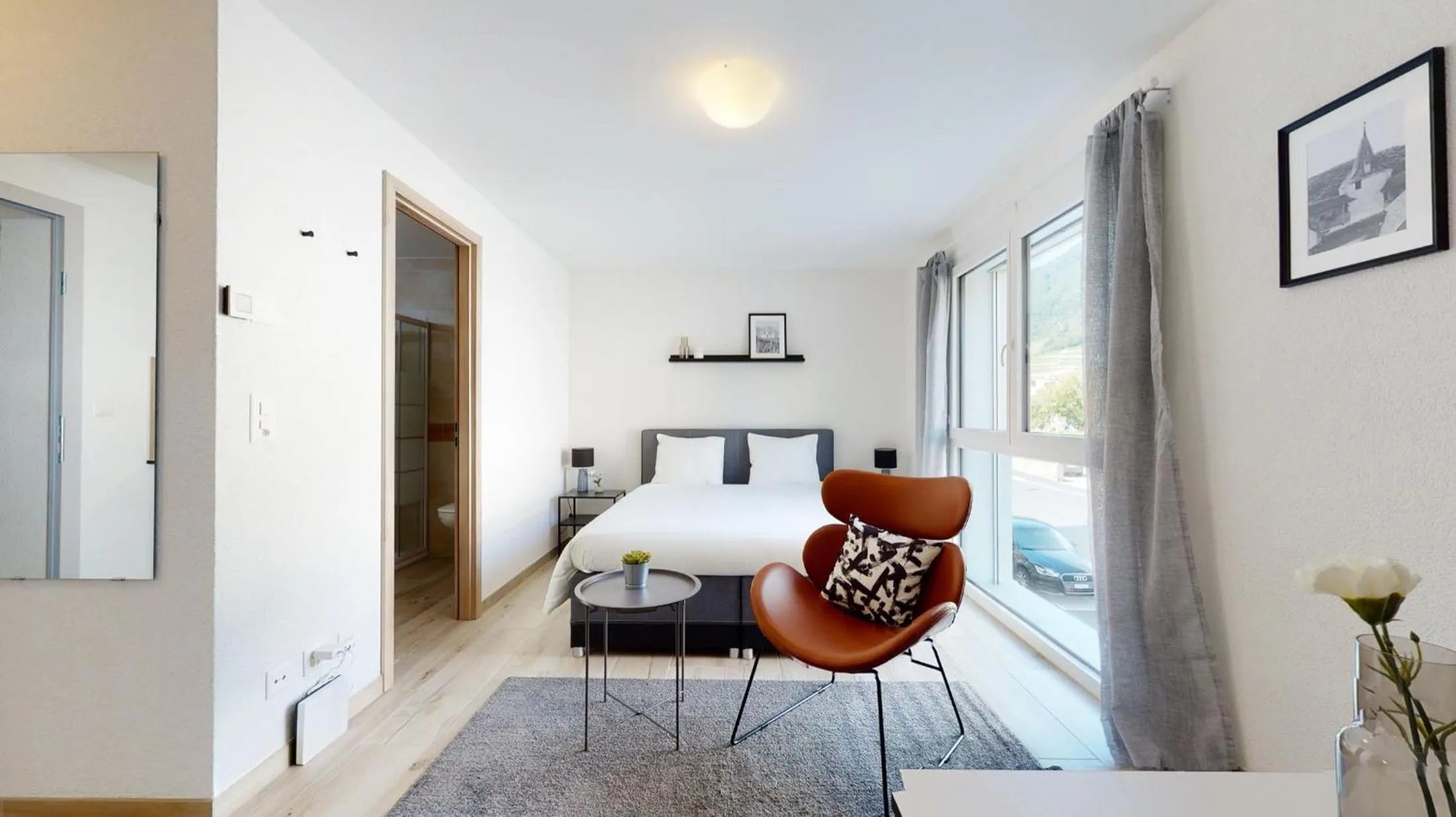 Bedroom, Bed in Nonanteneuf appart hōtel Aigle - contactless check-in