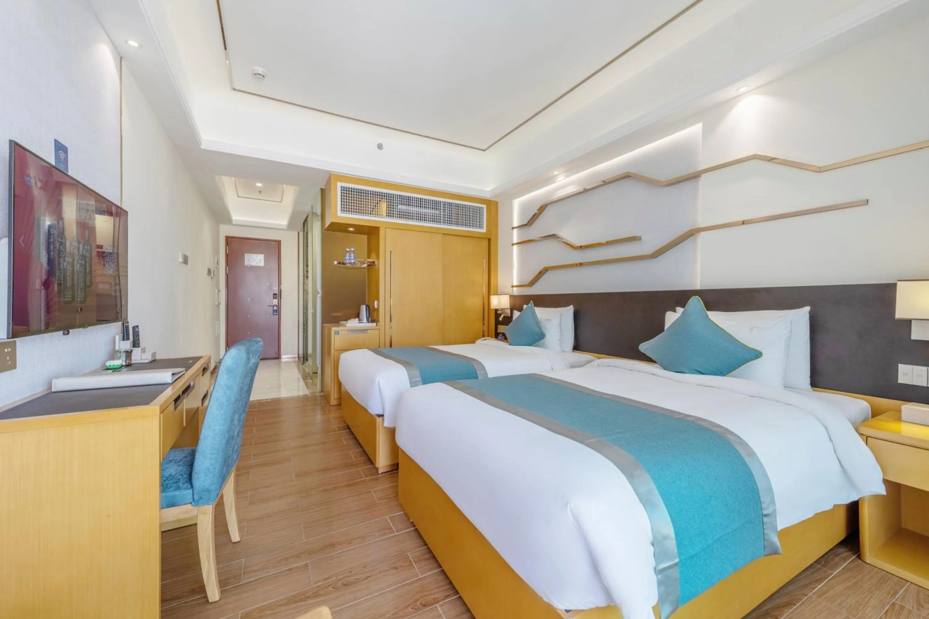 Bed in Dingshang Apartment Hotel