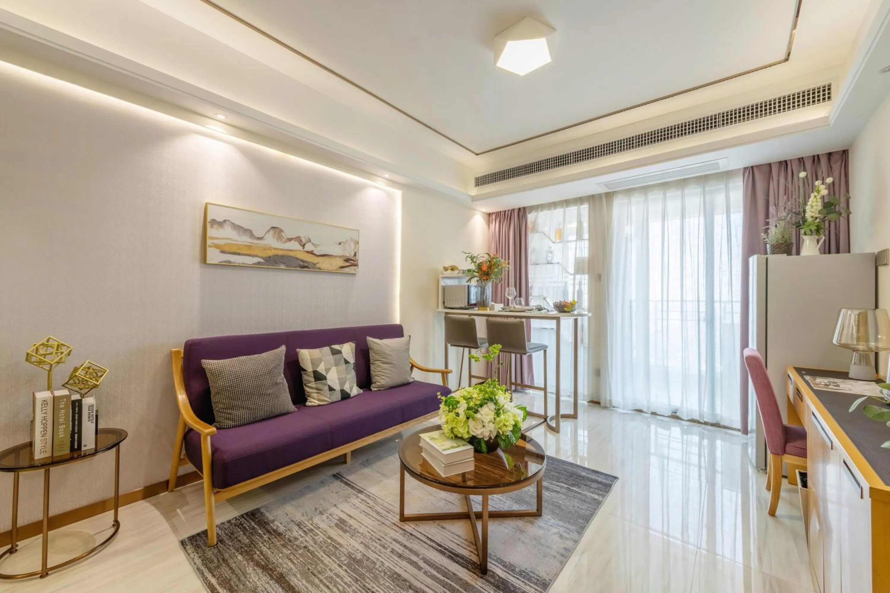 Living room in Dingshang Apartment Hotel