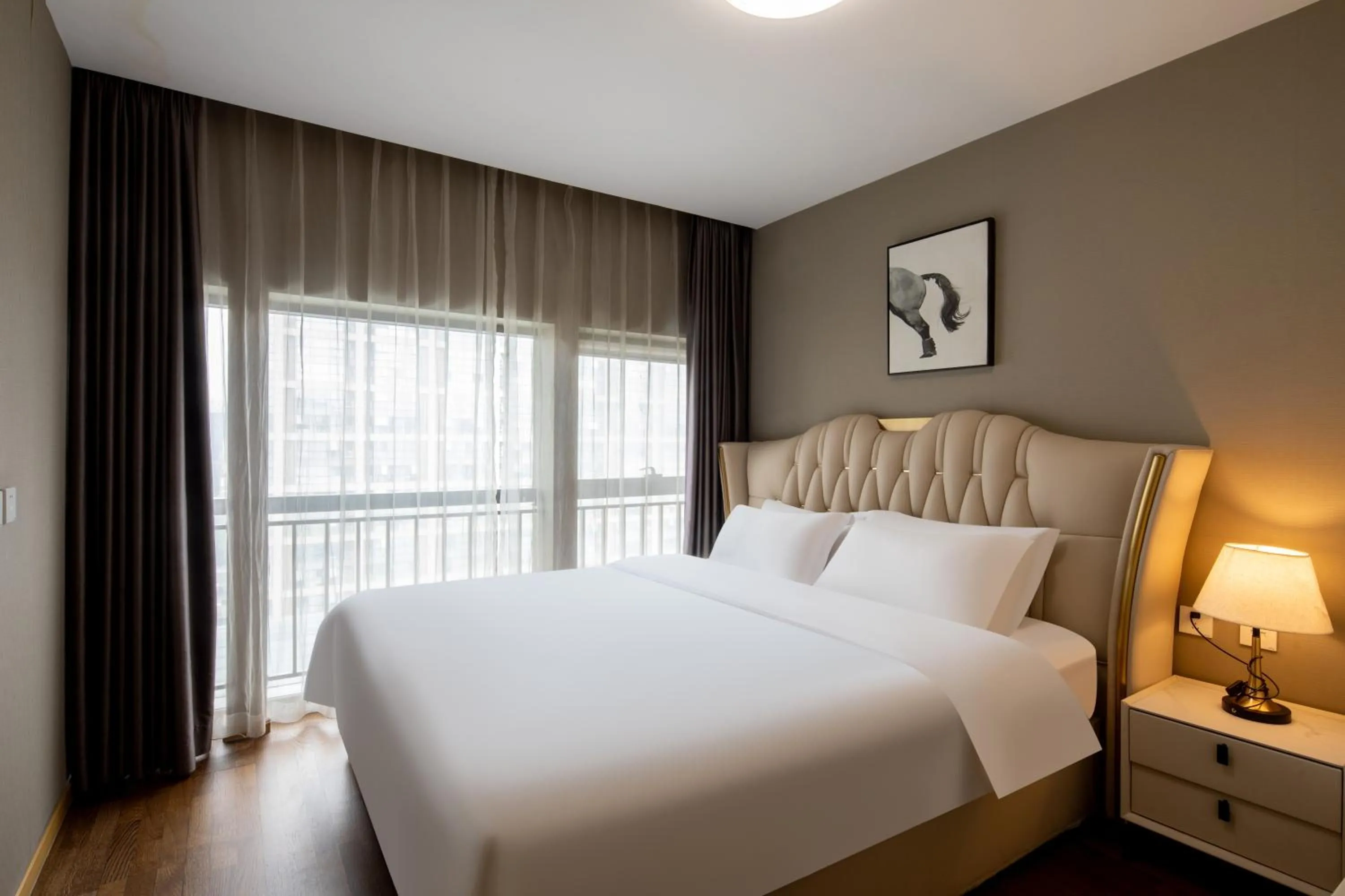 Bed in Estee ApartHotel - Feels like home & Free WiFi & Independent kitchen, Washing machine, Rridge