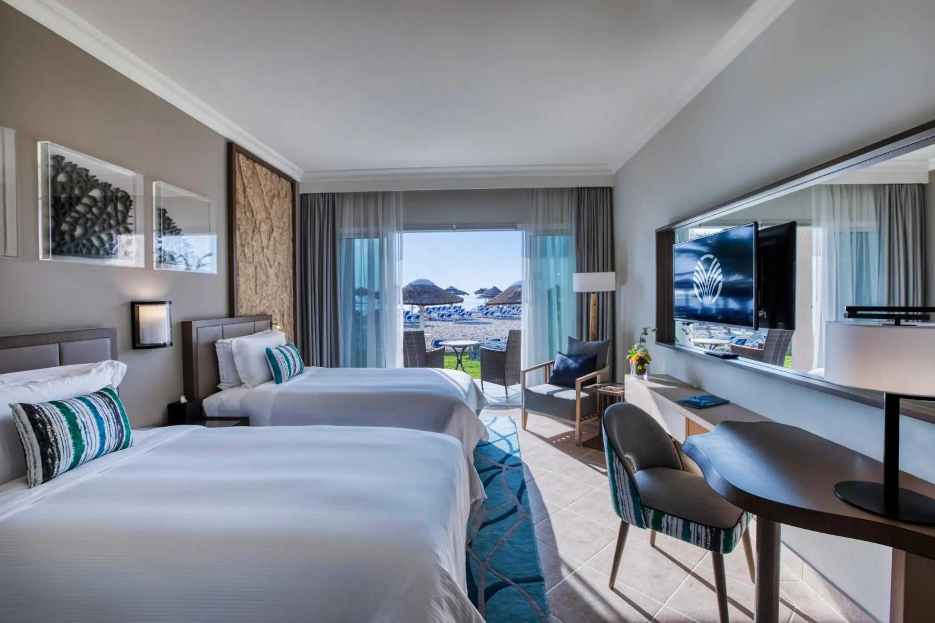 Ocean Front Room with Terrace - Twin Beds in Fujairah Rotana Resort & Spa - Al Aqah Beach Ocean Front Room with Terrace - Twin Beds in Fujairah Rotana Resort & Spa - Al Aqah Beach