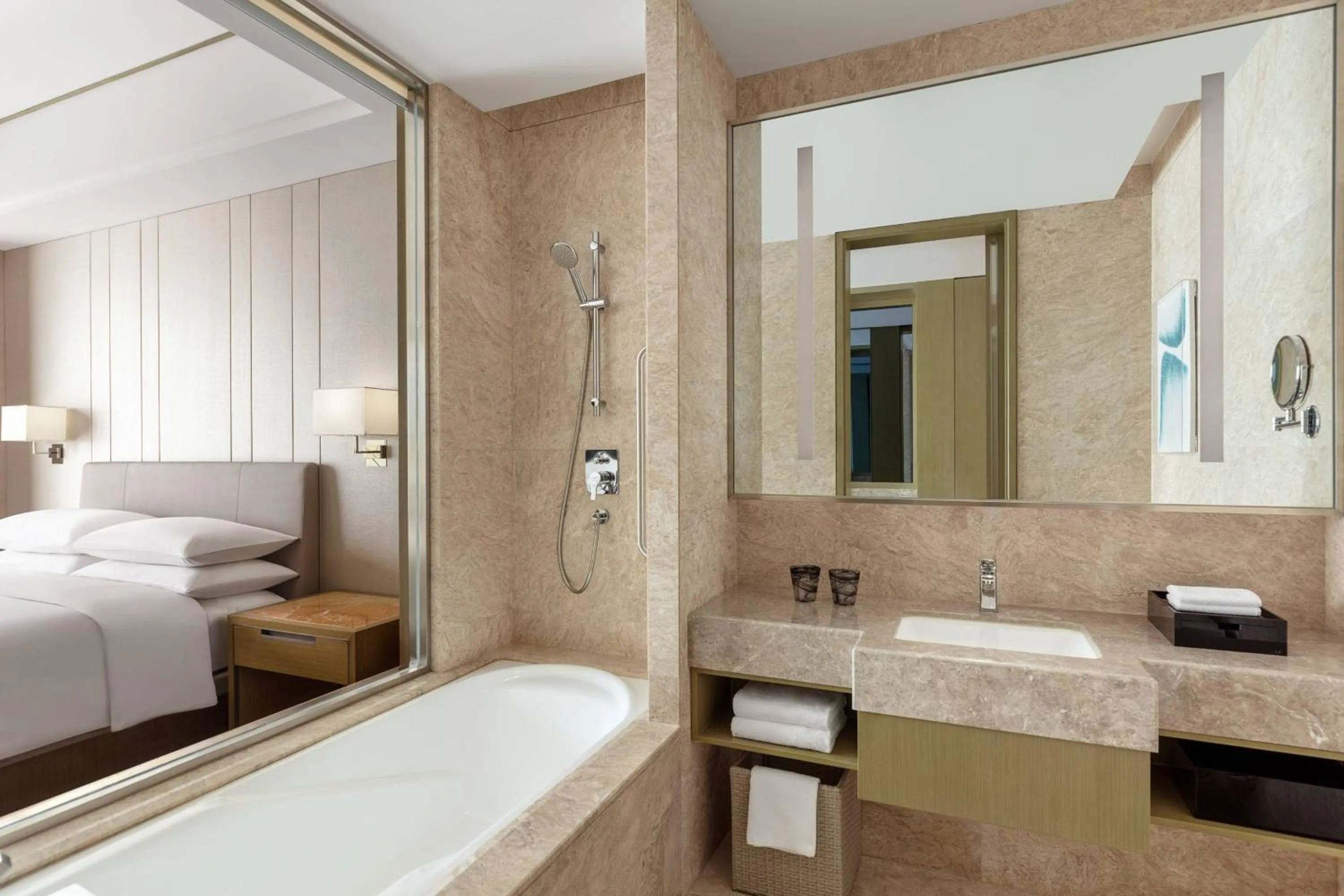 Bathroom, Bed in Courtyard by Marriott Yinchuan