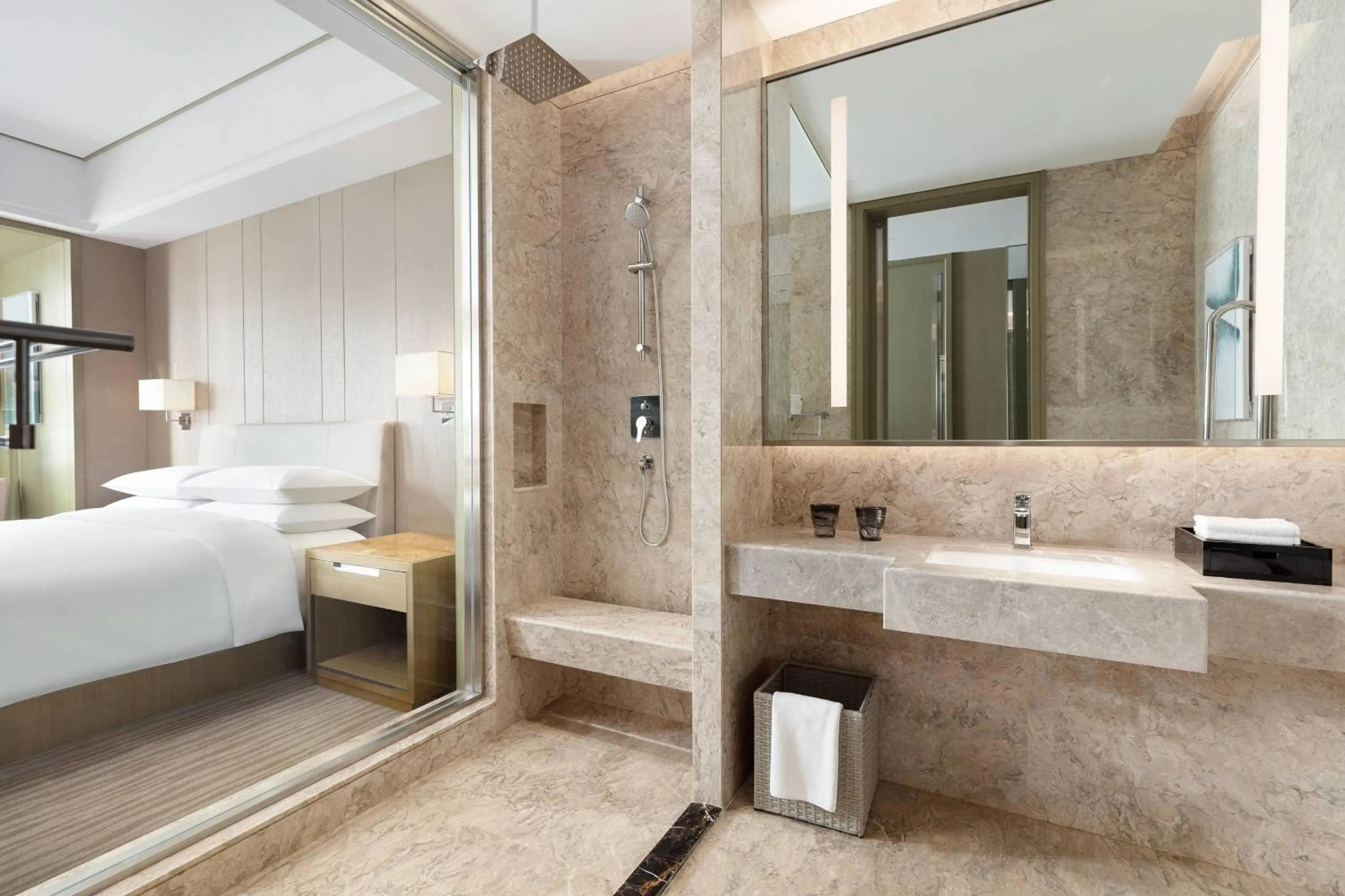 Bathroom, Bed in Courtyard by Marriott Yinchuan