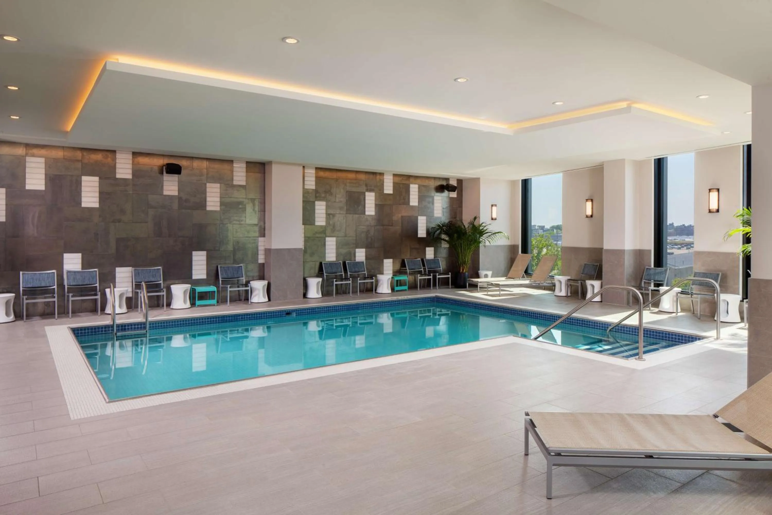 Pool view in Homewood Suites by Hilton Boston Seaport District