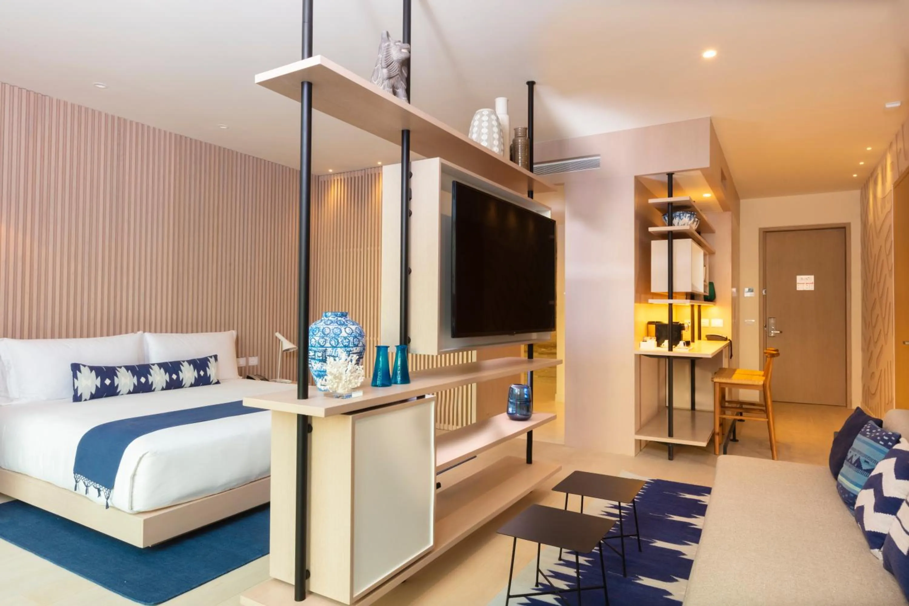 Photo of the whole room, Bed in SLS Cancun