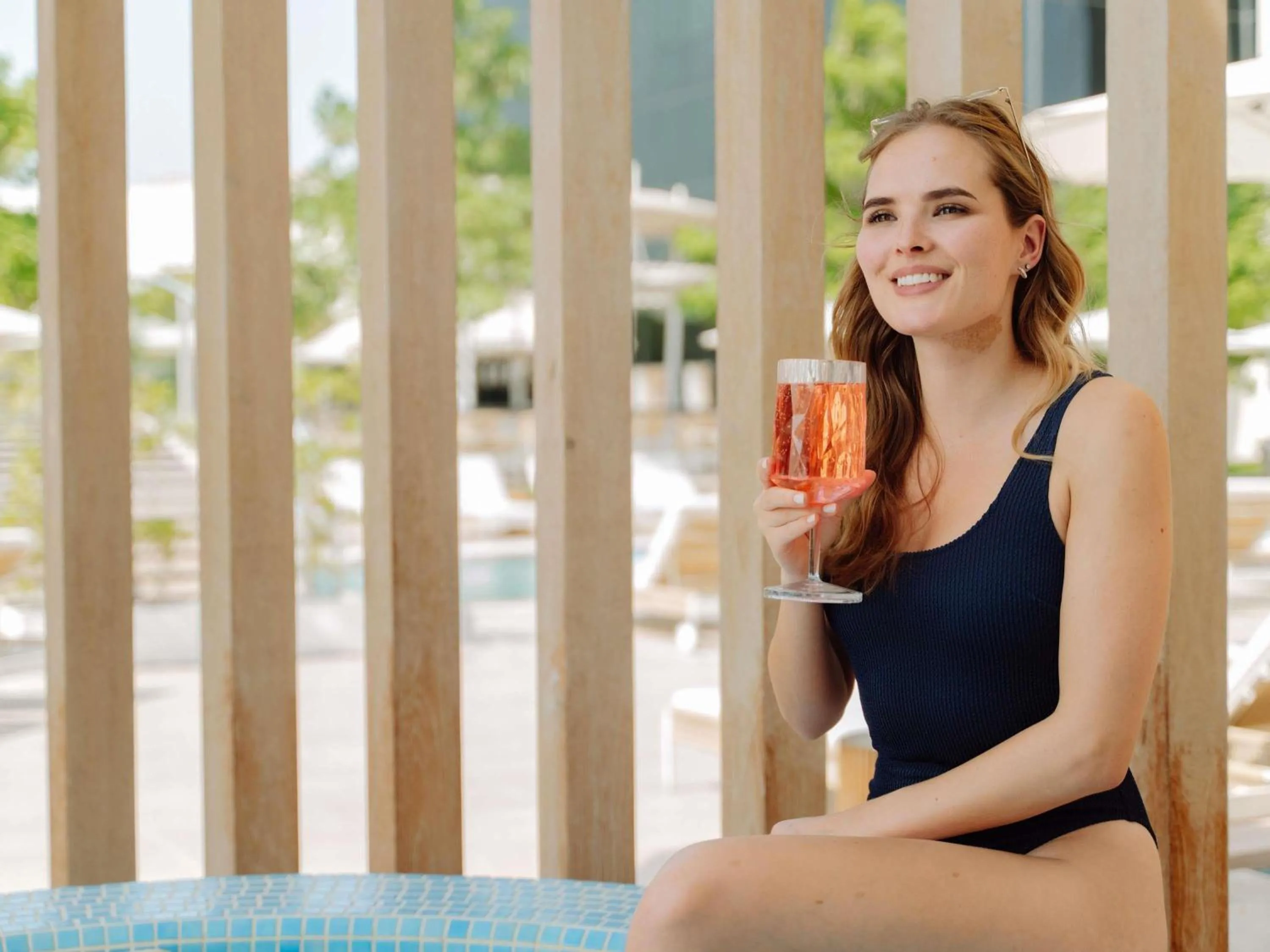 Pool view in Sofitel Dubai The Obelisk