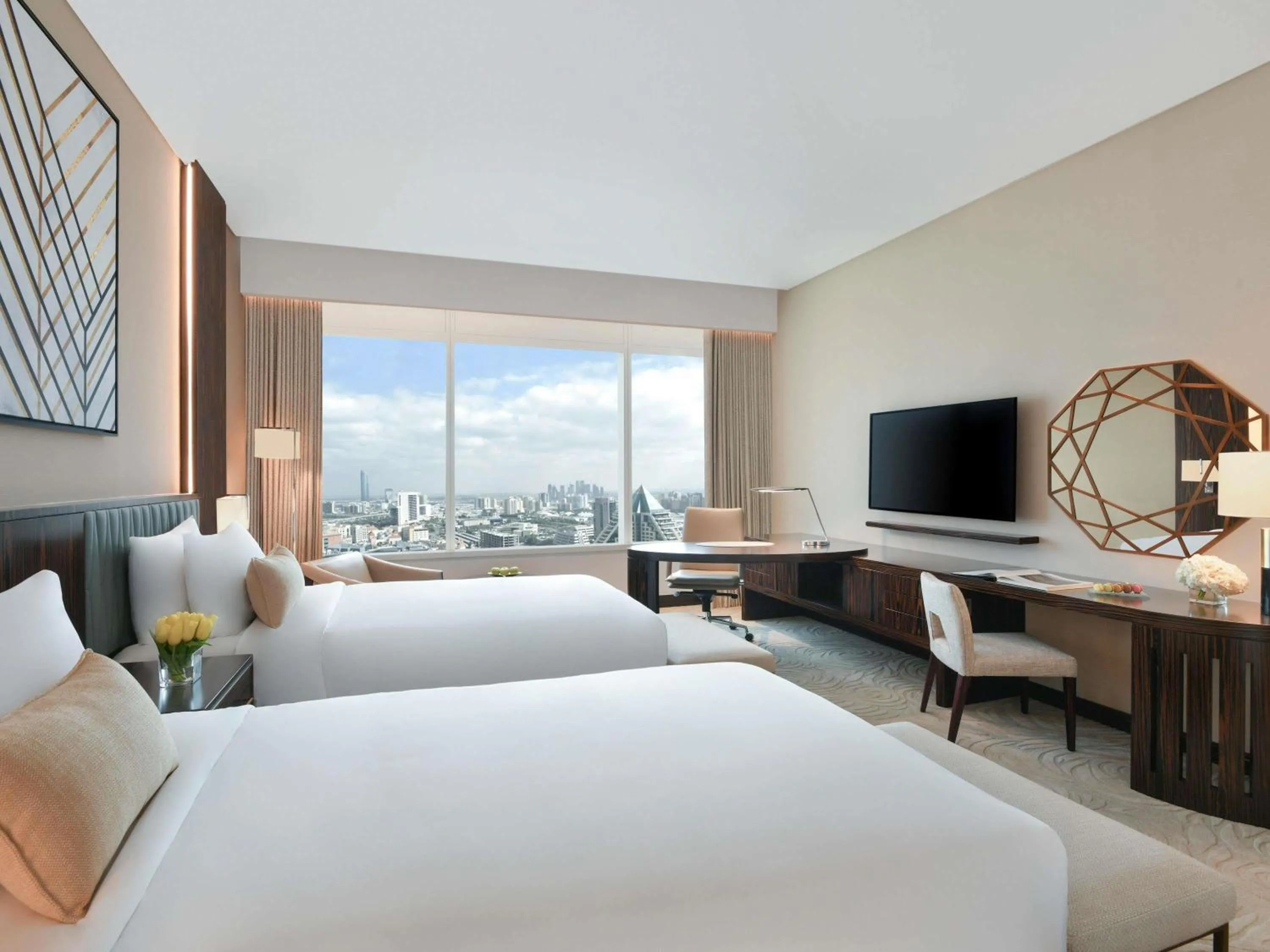 Bedroom, Bed in Sofitel Dubai The Obelisk