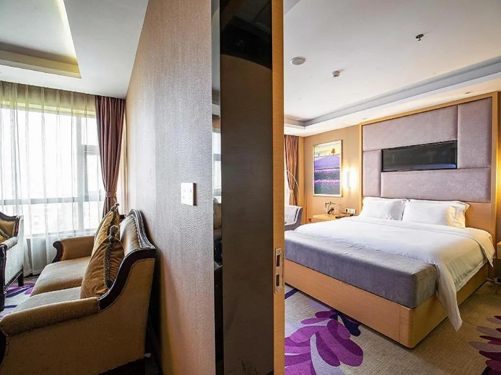 Bed in Lavande Hotel Leshan High-speed Railway Station Wanda Plaza