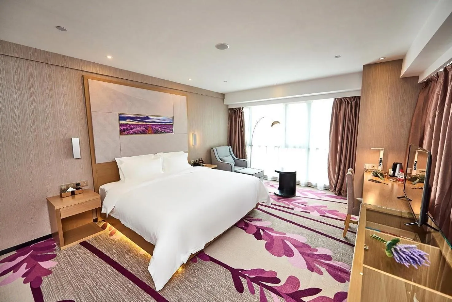 Bed in Lavande Hotel Haining Leather City Yintai Branch