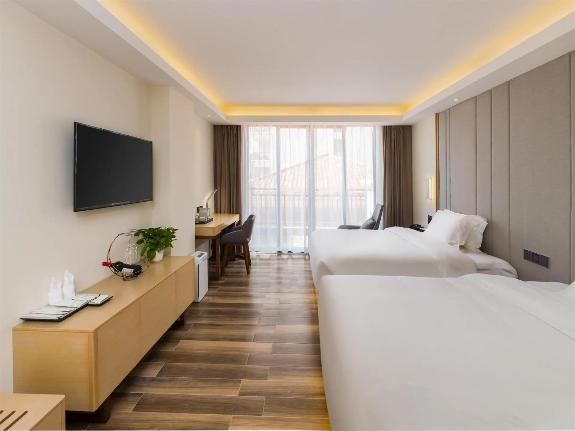 Bed in Lavande Hotel Haikou Binhai Avenue