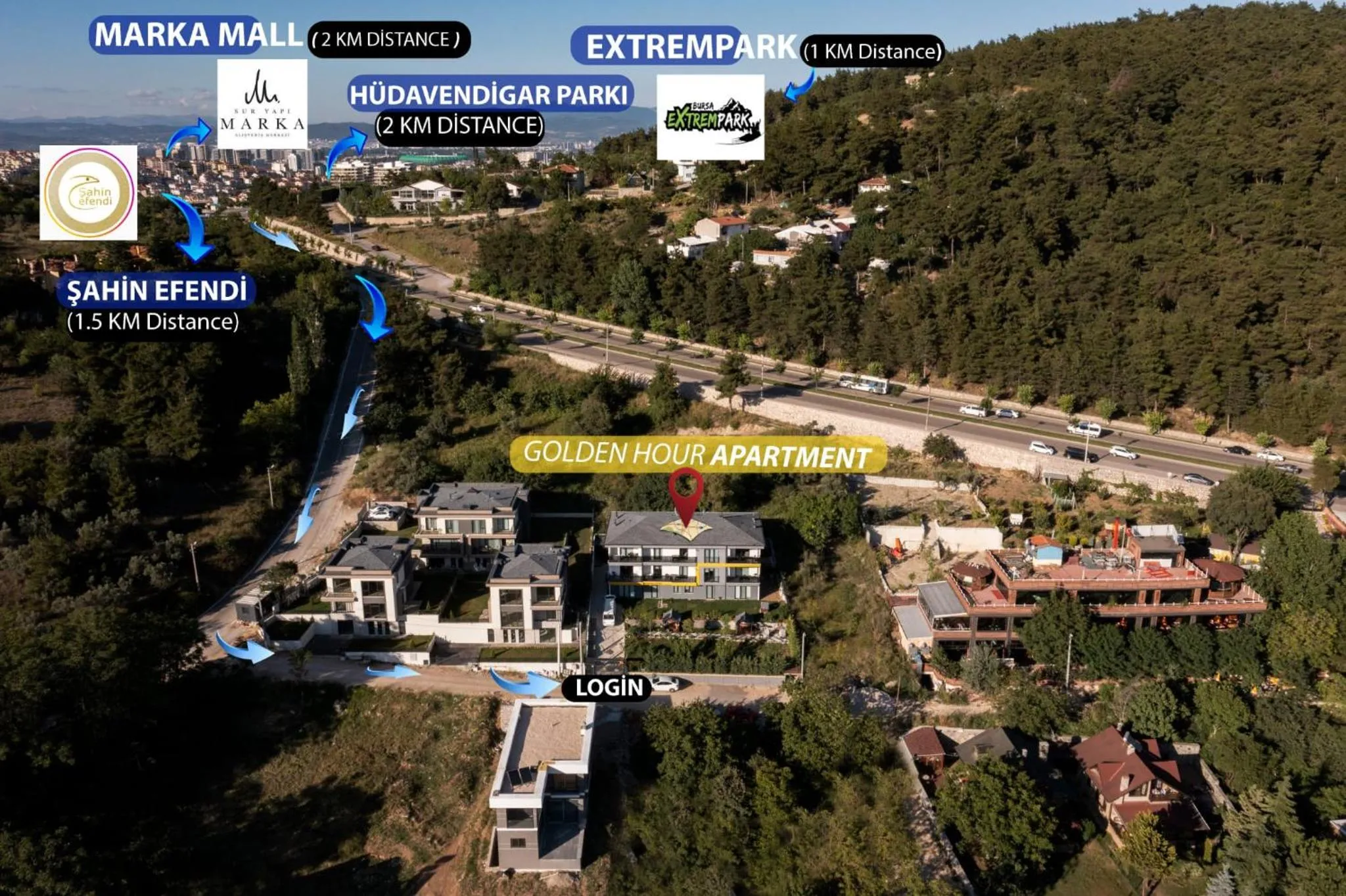 Property building in Golden Hour Apartment بورصة شقة مريحة Bursa Nilufer مَنْظَرٌ جَمِيلٌ