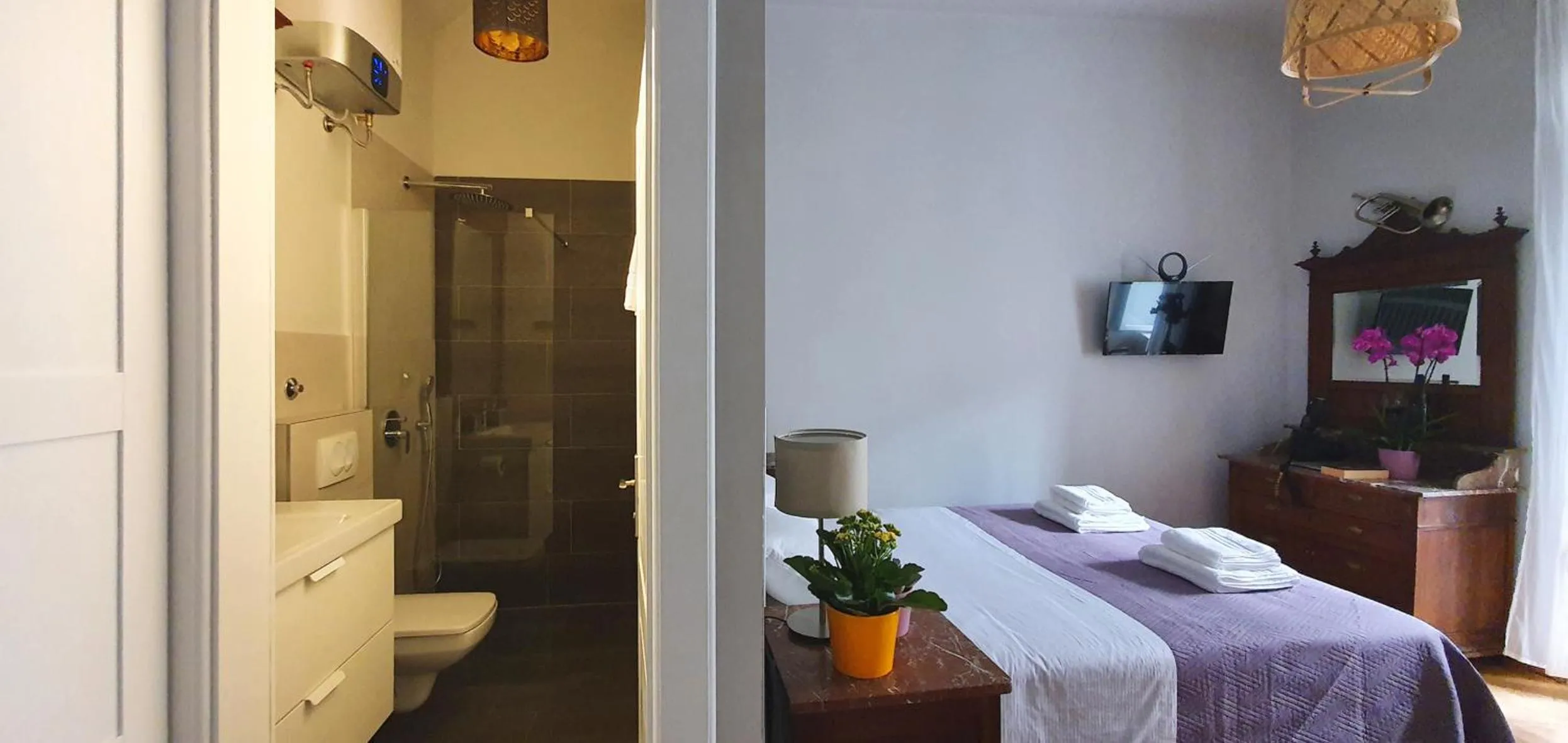 Shower, Bed in Muziqa Apartments