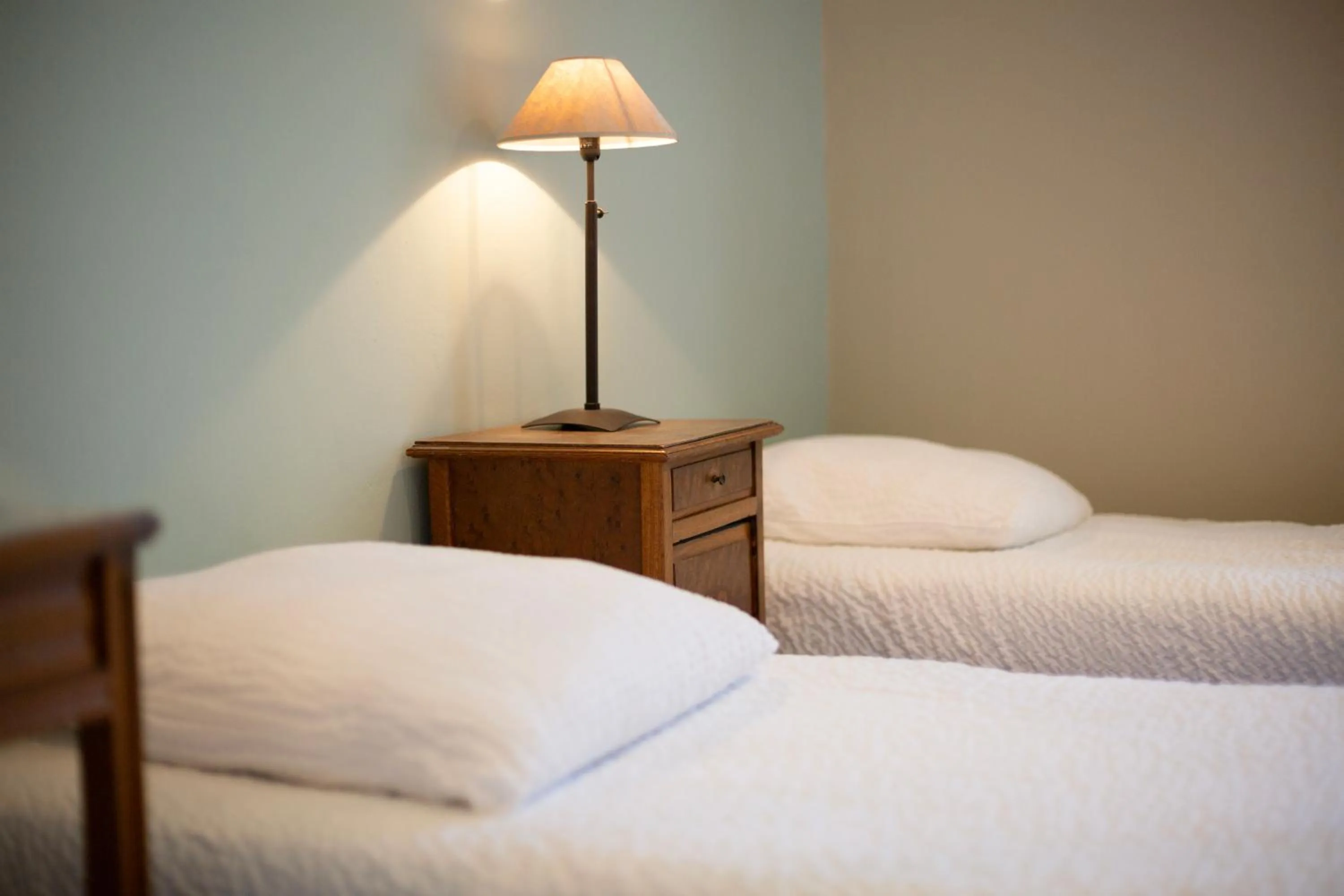 Bed in Logis Hôtel Restaurant Le Louvre